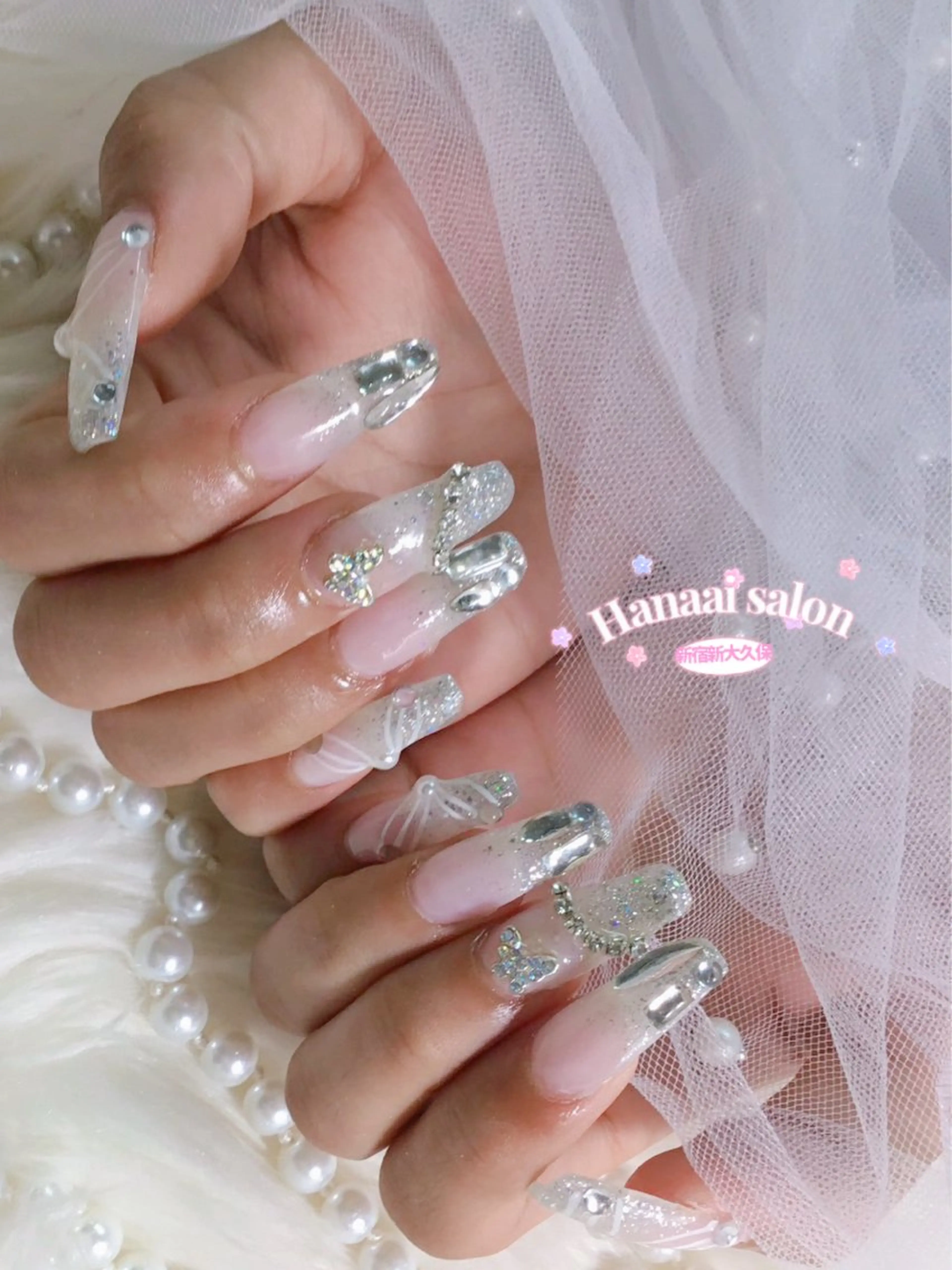 セミロング ハンドネイル Hanaai Salon新宿店のネイルデザイン