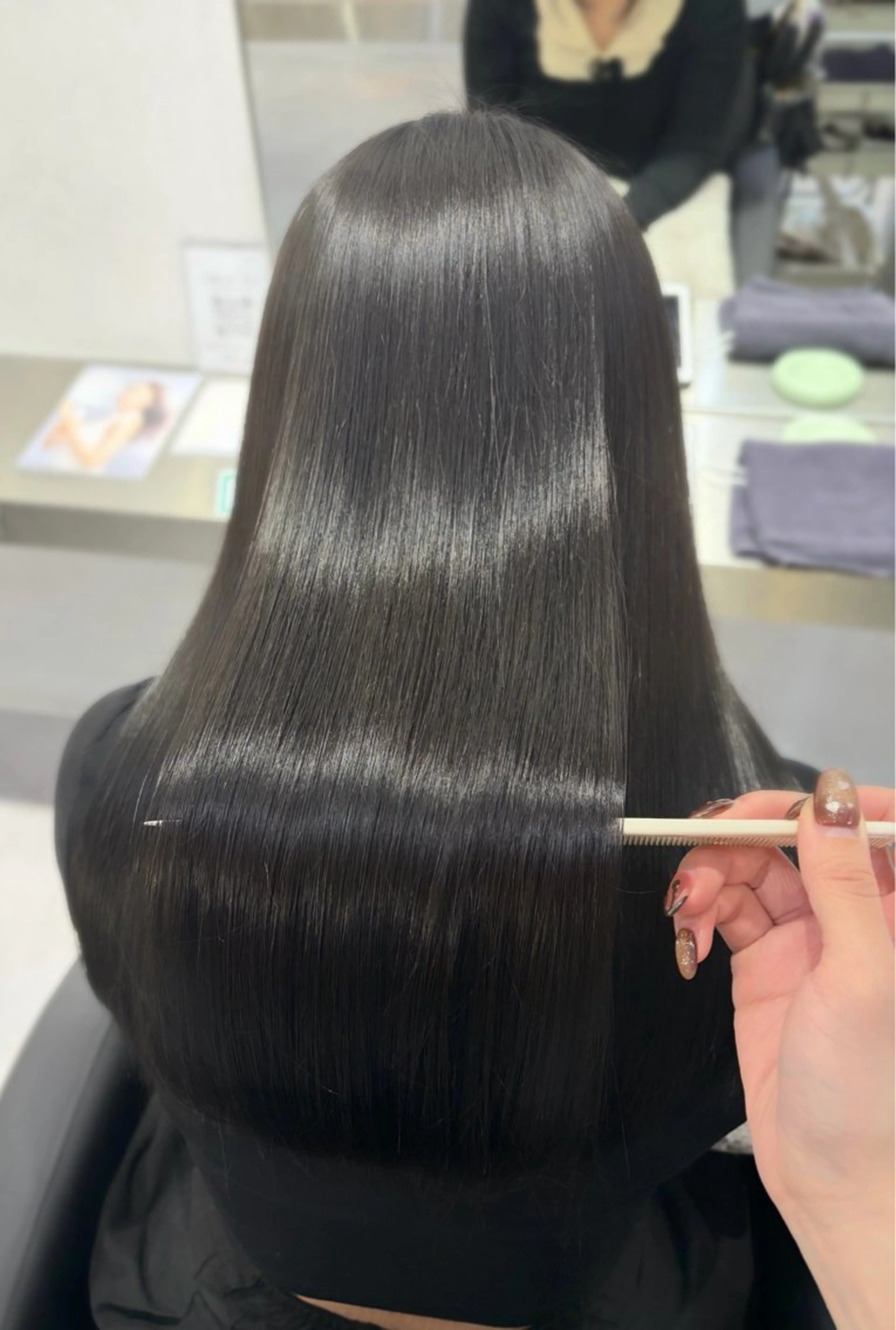 ロング 縮毛矯正 ヘアカラー 縮毛矯正 🫧縮毛矯正支持率 No.1 ほのか🫧のヘアスタイル