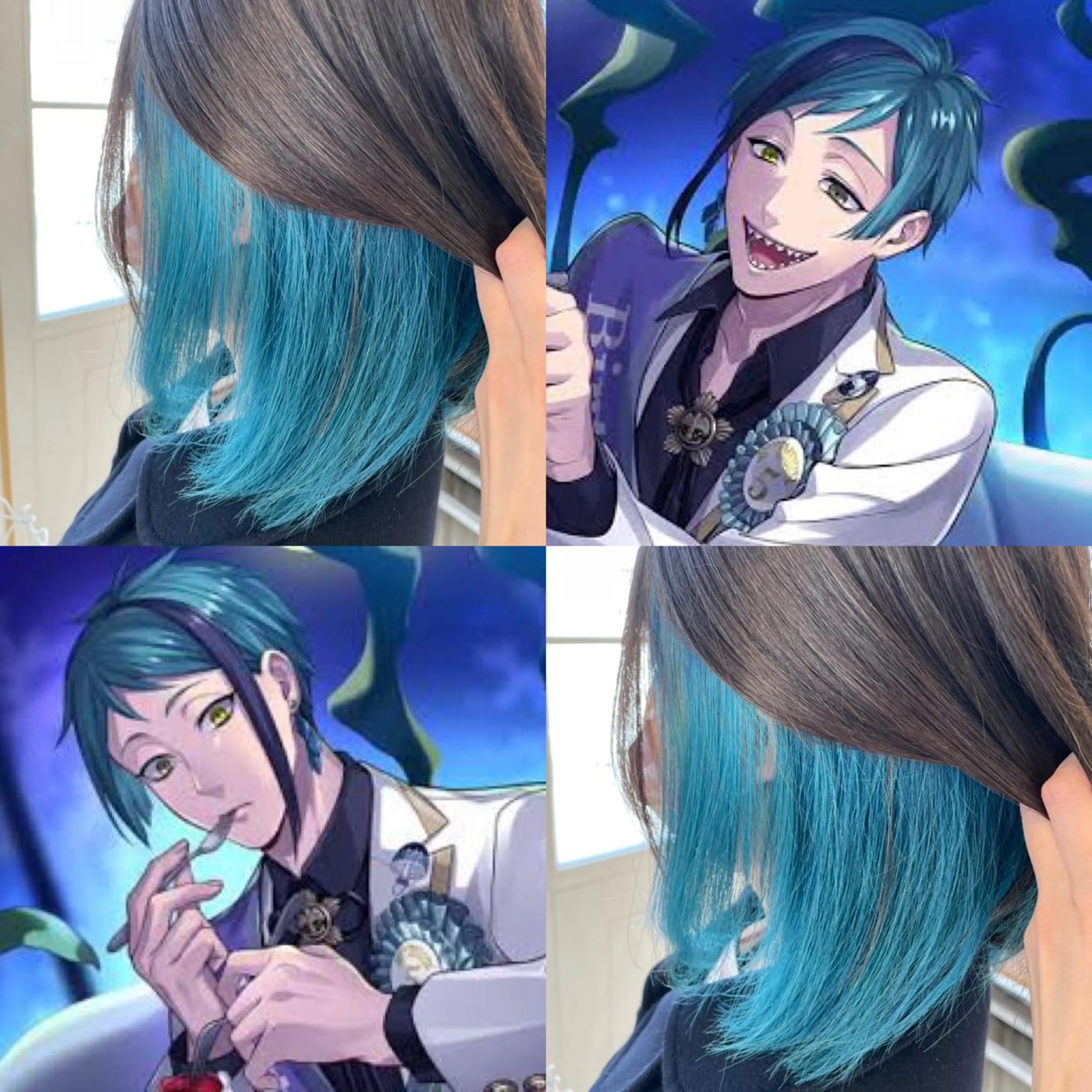 ミディアム カラー ブリーチ ケアブリーチ ダブルカラー インナーカラー インナーカラー/推し ウルフ/アニメカラーのヘアスタイル