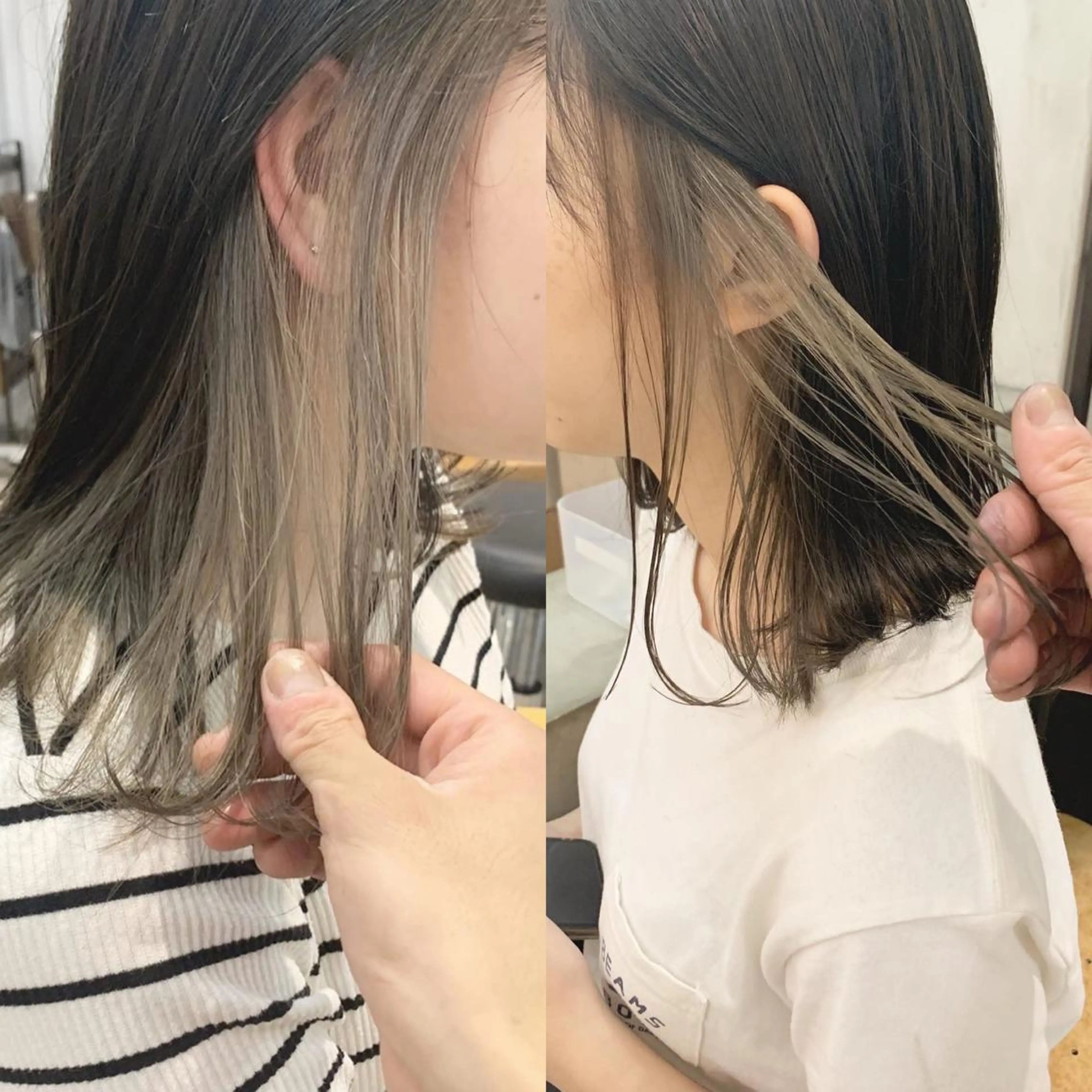 ショート カラー ネイル ヘアカラー トリートメント ハイトーン&暗髪🔥 表参道二刀流マエダのヘアスタイル