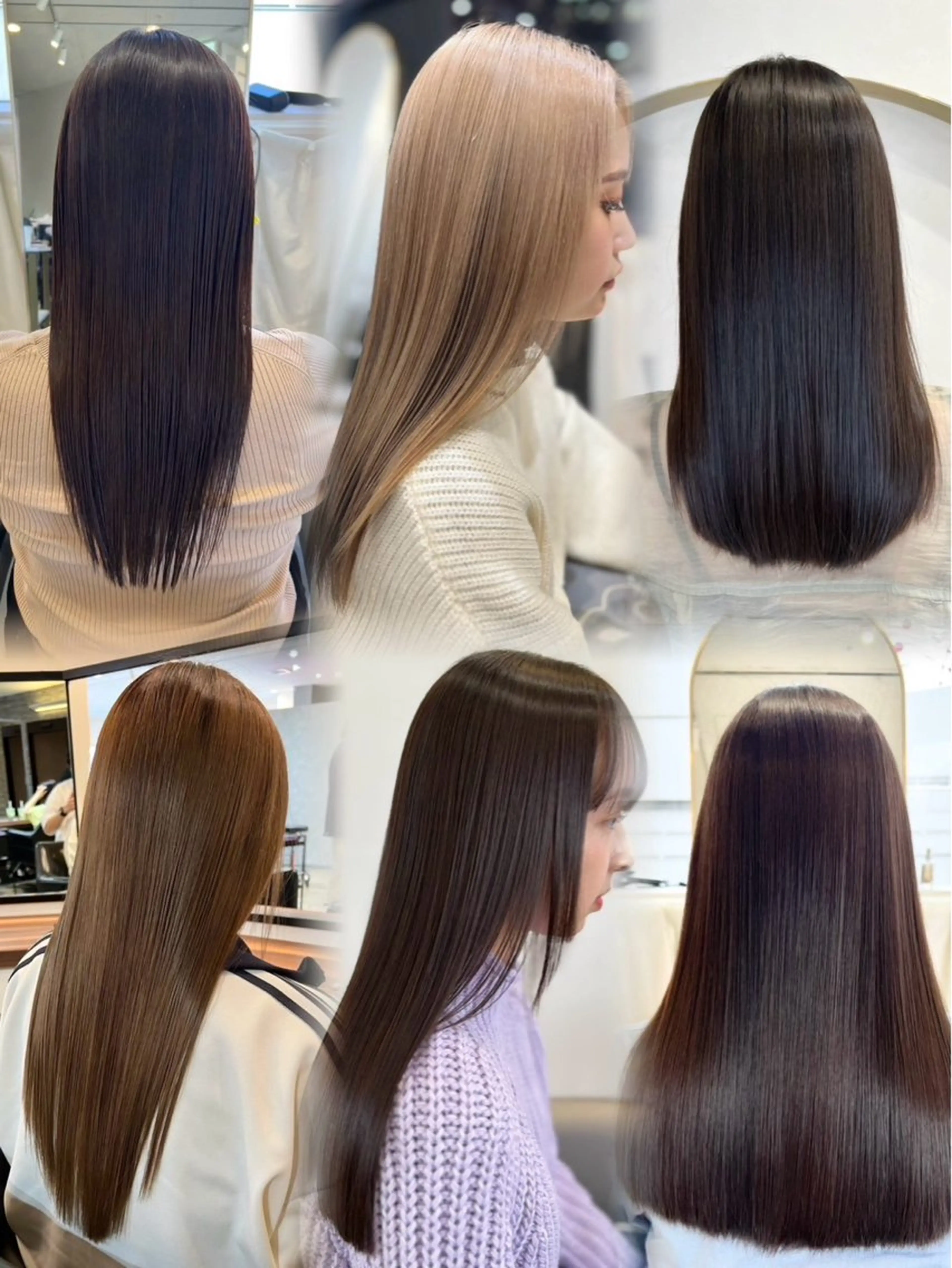 美髪ストレート+カット+カラーの写真