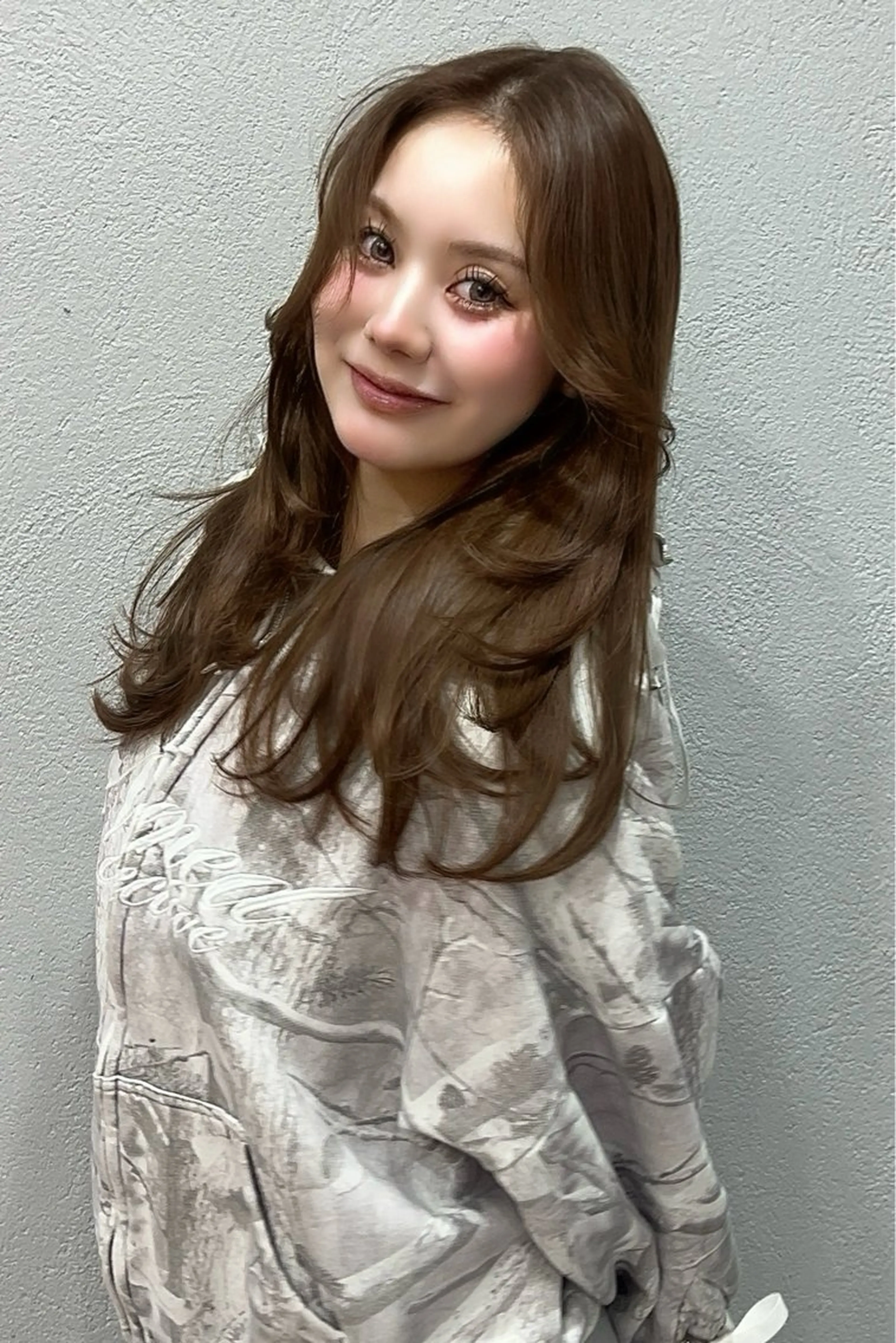 ミディアム 韓国風ヘア ワンホンヘア カット ヘアカラー トリートメント 𝑺𝑨𝑨𝒀𝑨 色気ワンホンHairのヘアスタイル