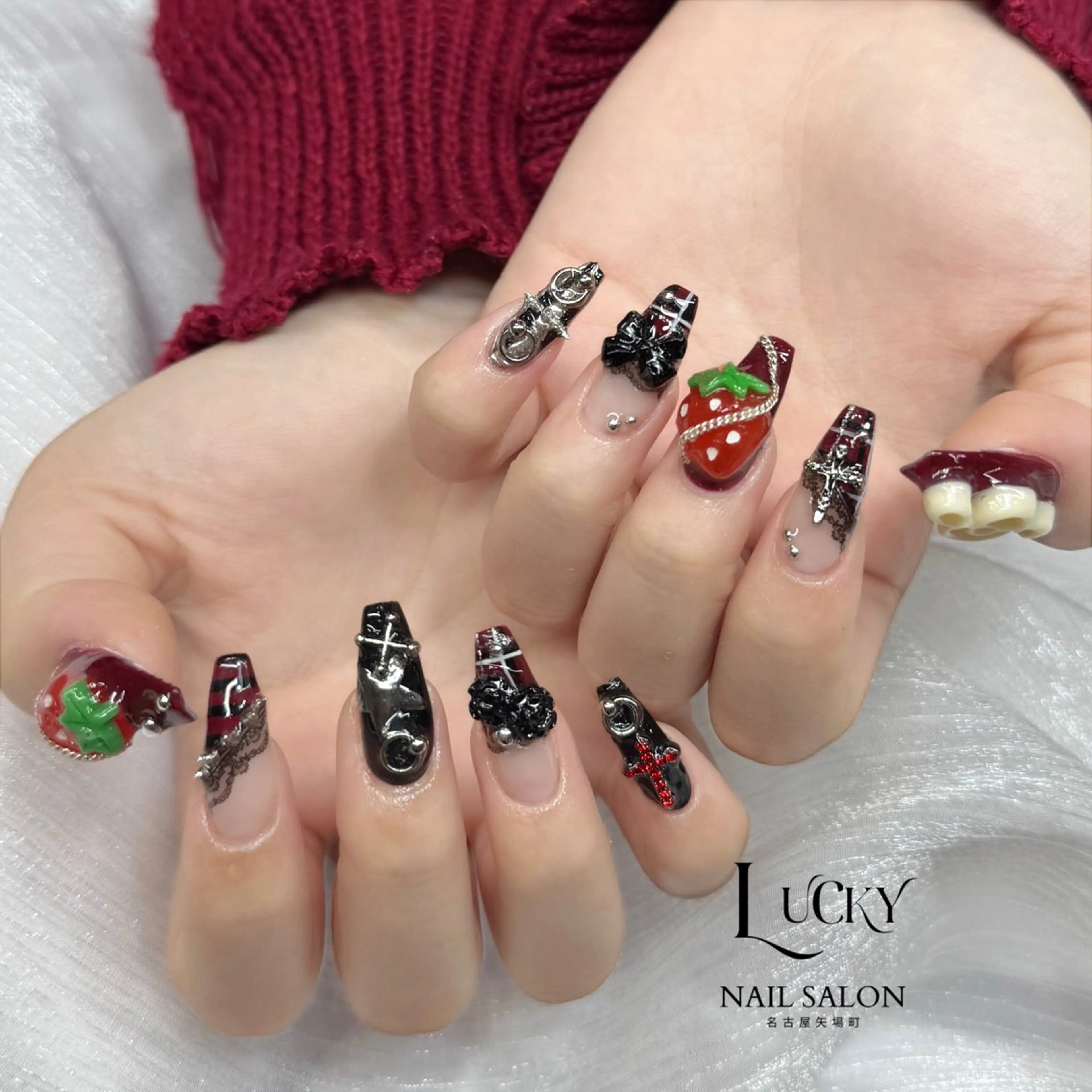 ネイル アートネイル ジェルネイル ロングネイル 持ち込み シンプルネイル ハンドネイル Lucky Nail Salon所属・Lucky Nail Salonのネイルデザイン