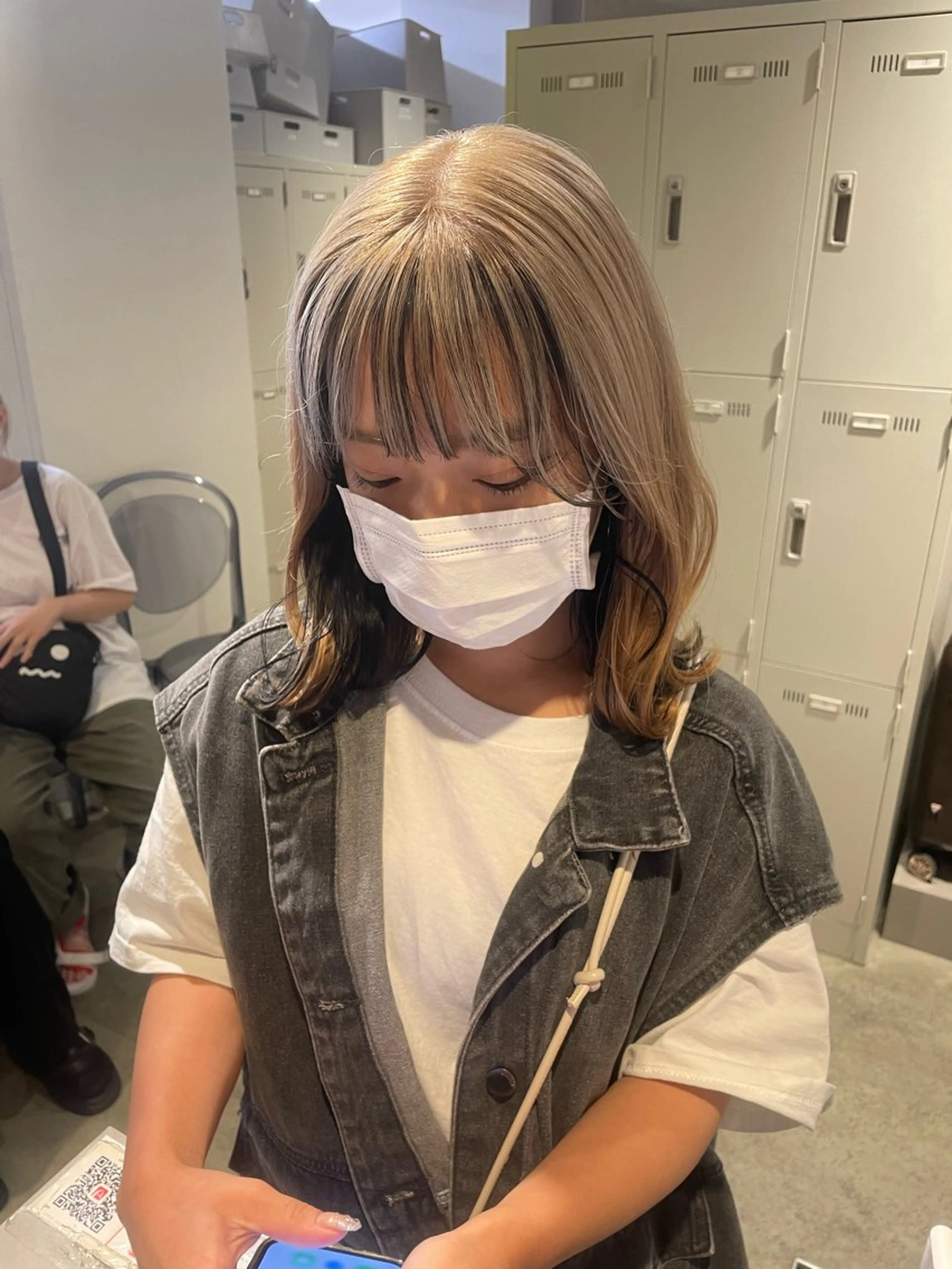 ミディアム カラー ブロンド ハイトーンカラー ボブ ヘアカラー トリートメント ヘッドスパ ヘアセット 表参道ハッシュカット レイヤー/リノンのヘアスタイル