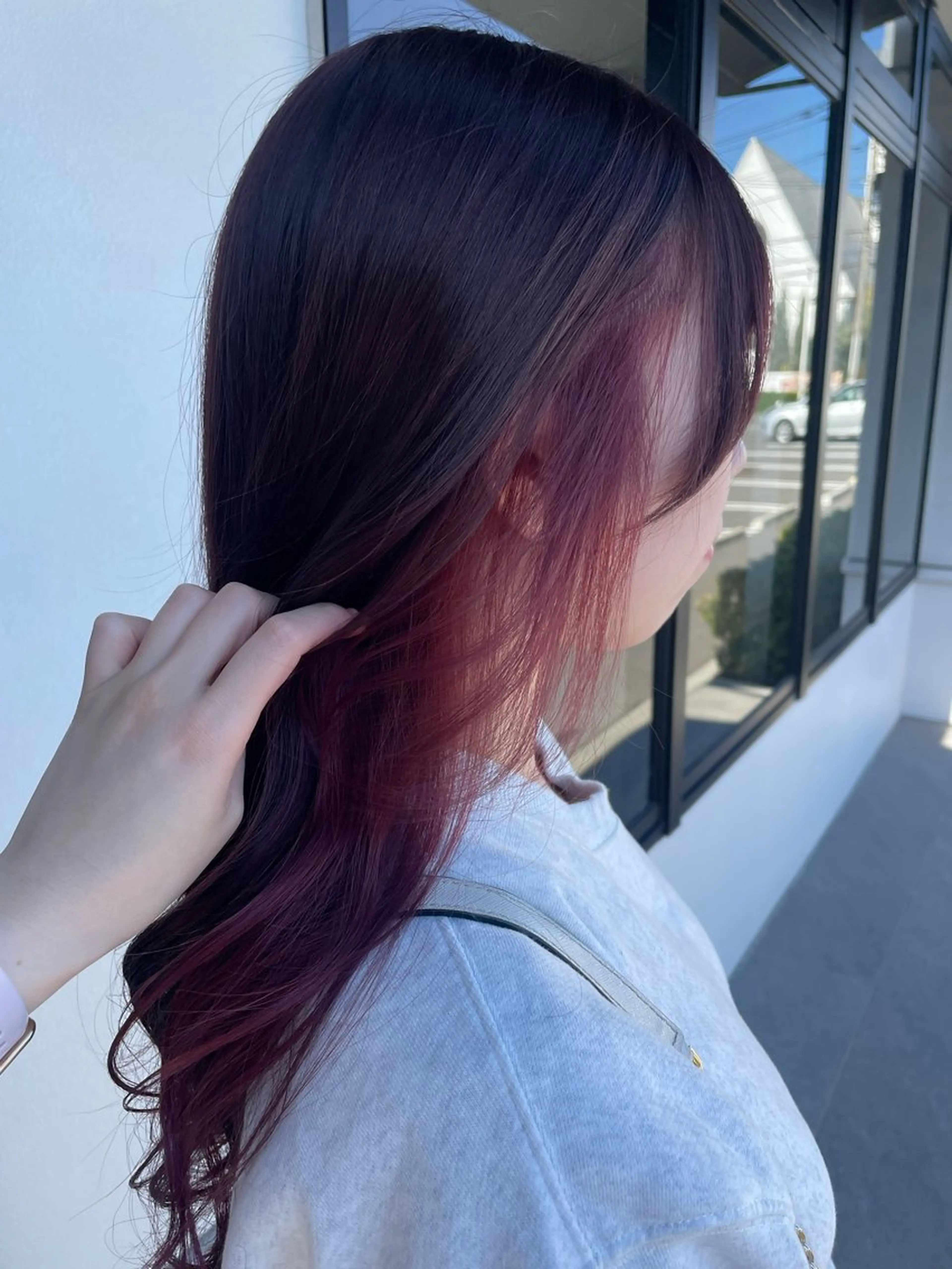 カラー ブラウンカラー インナーカラー ピンクカラー 茂木 結希のヘアスタイル