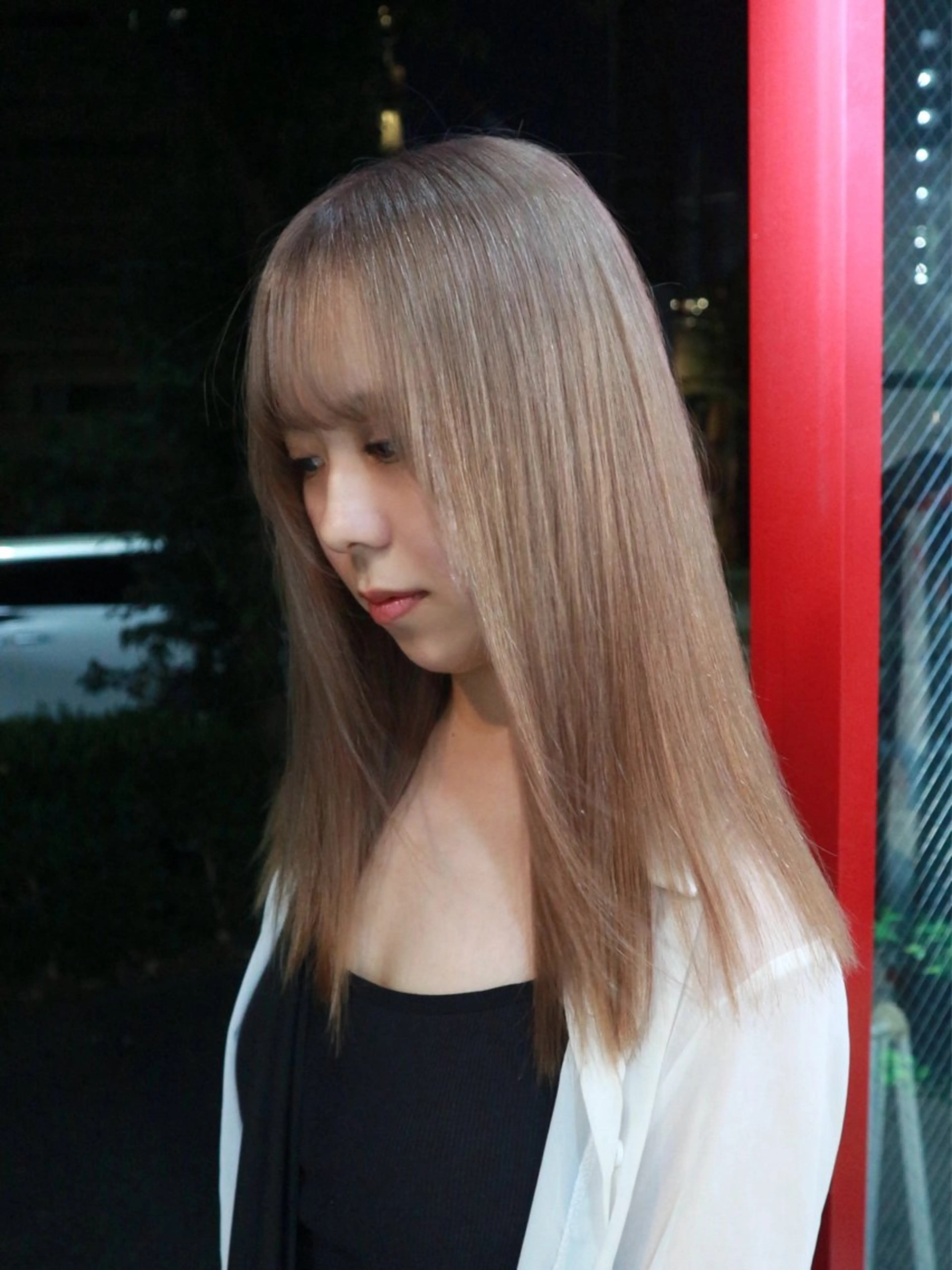 セミロング ヘアカラー トリートメント ハイトーン/メンズ/ デザイン/梅田/ミユのヘアスタイル