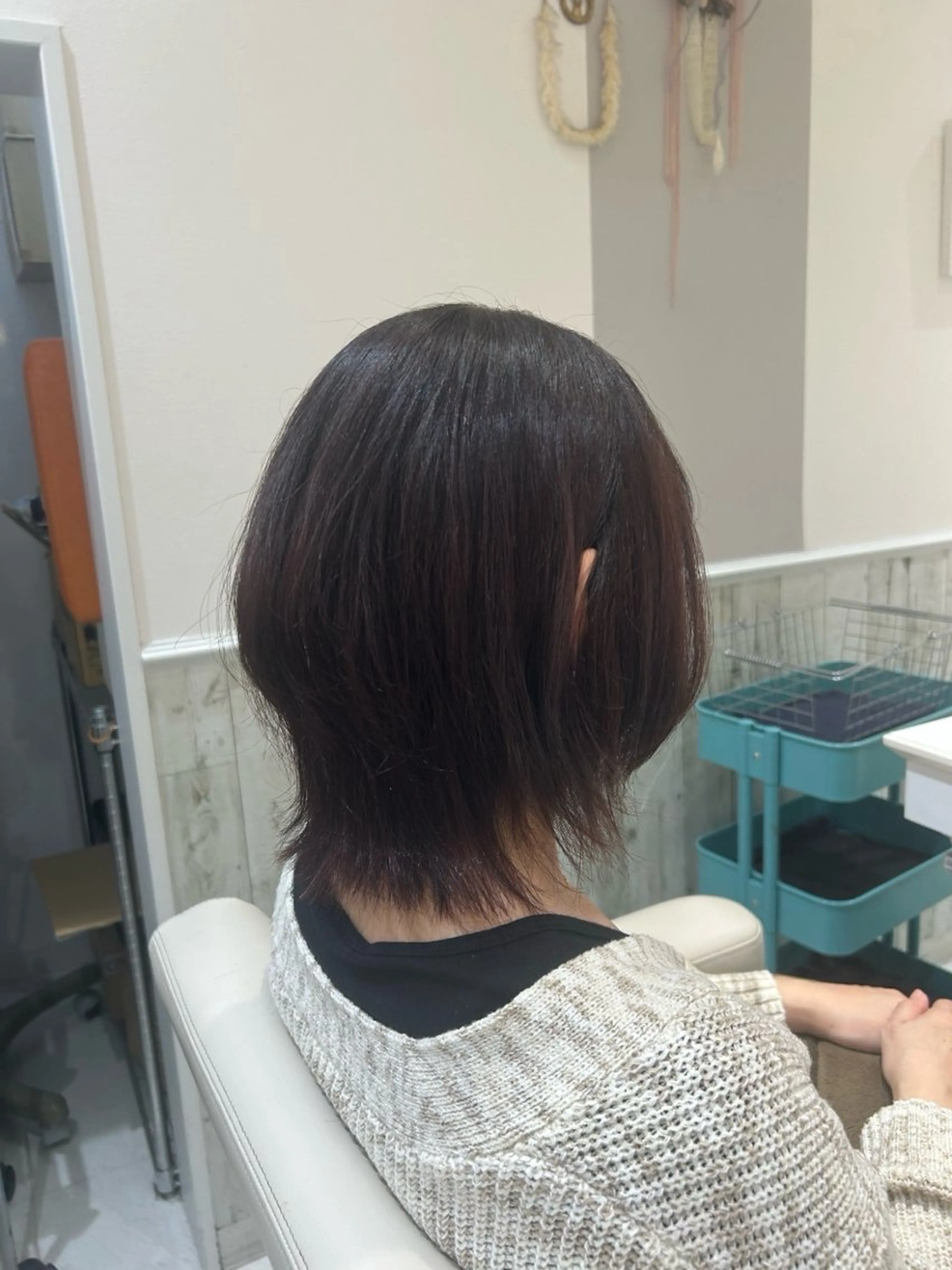 ミディアム カラー ブラウンカラー ピンクカラー ピンクブラウン くびれヘア くびれレイヤー ORANGEPOP 南船橋店所属・富 菜那里のヘアスタイル