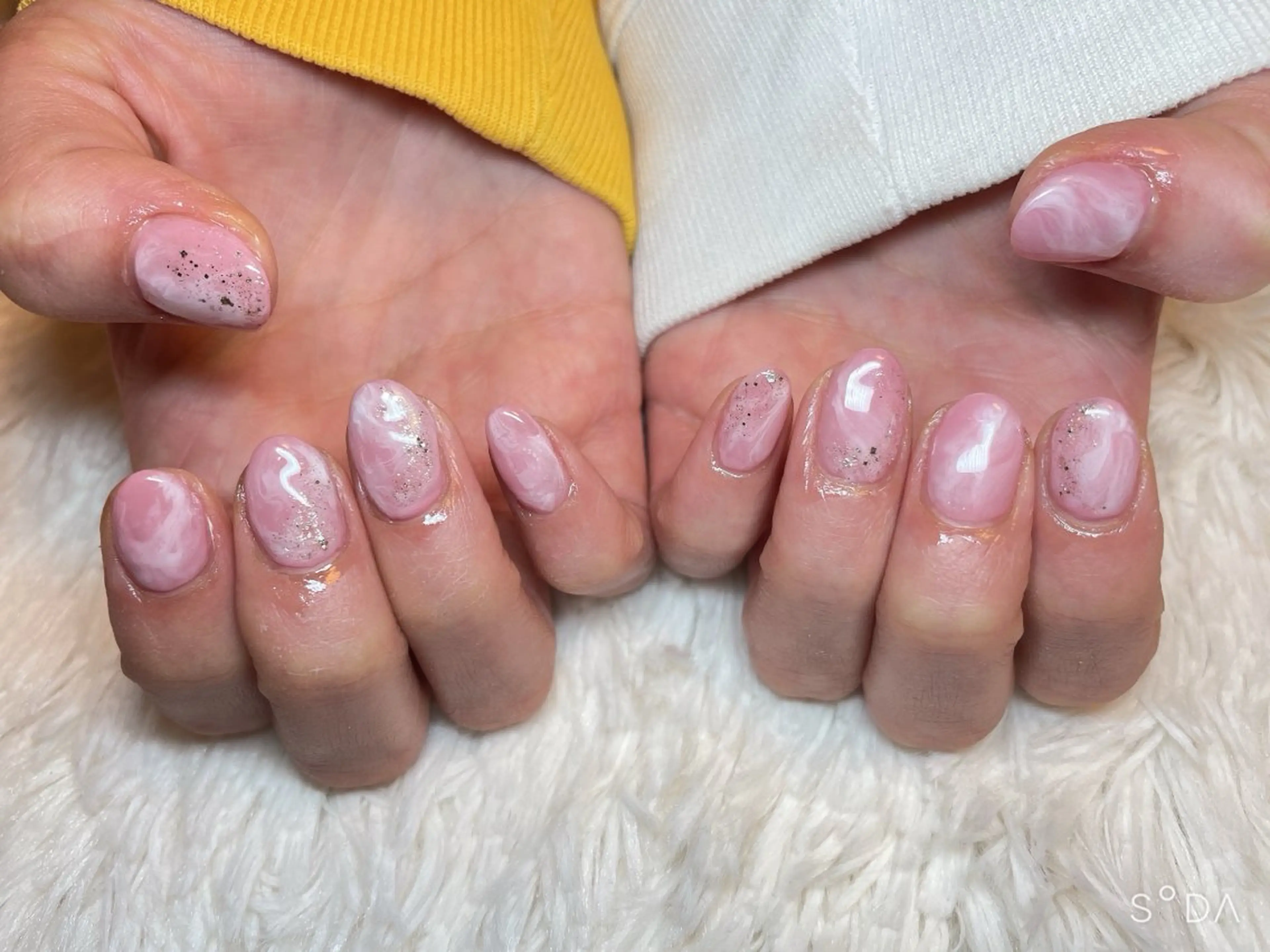 ネイル 大理石ネイル(マーブル) オフィスネイル ピンク Nail salon Betty❤︎のネイルデザイン