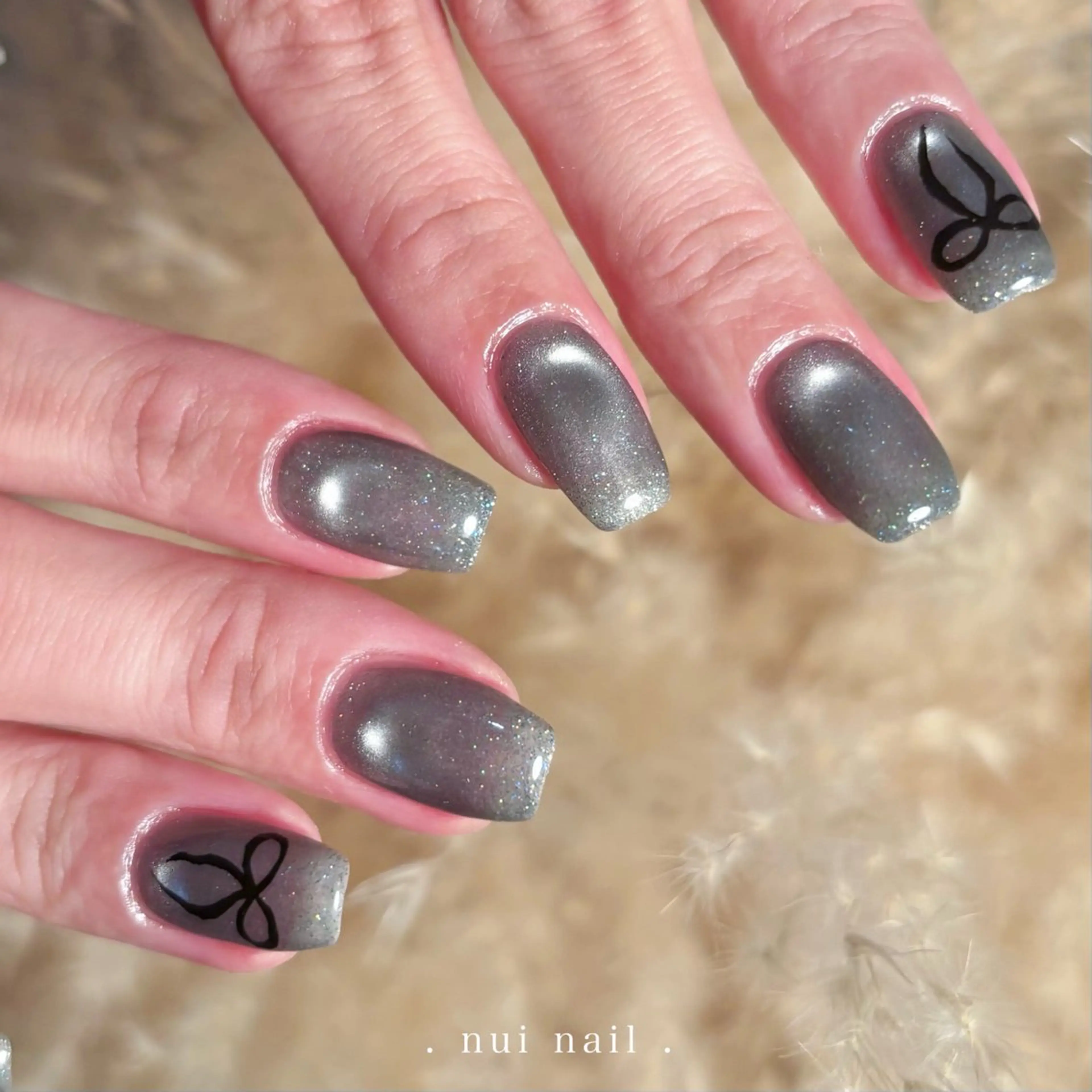 ネイル アートネイル マグネットネイル ハンドネイル nui nailのネイルデザイン