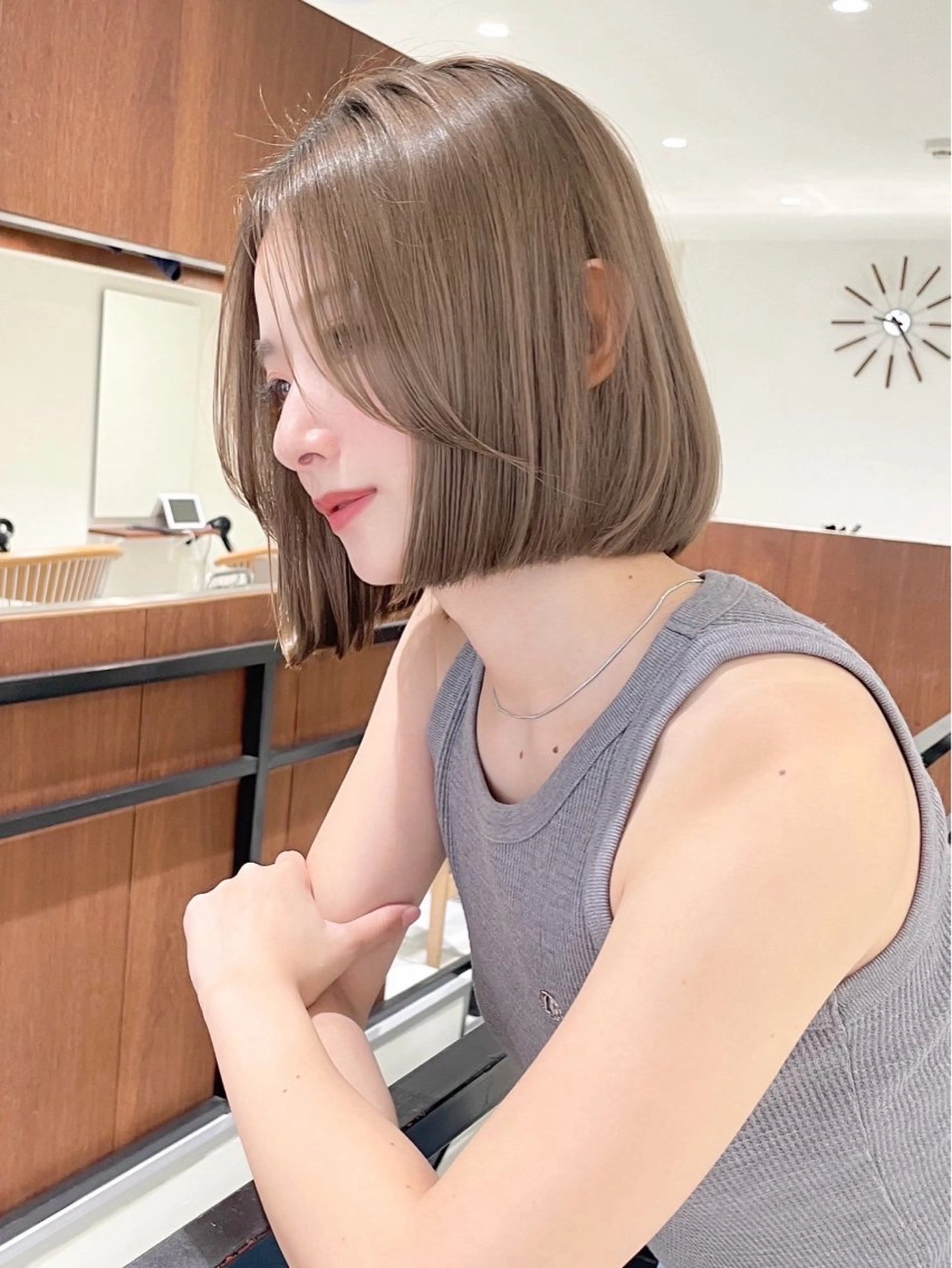 ショート カラー ヘアアレンジ ヘアカラー 髪質改善×ハイトーン 中田啄也のヘアスタイル