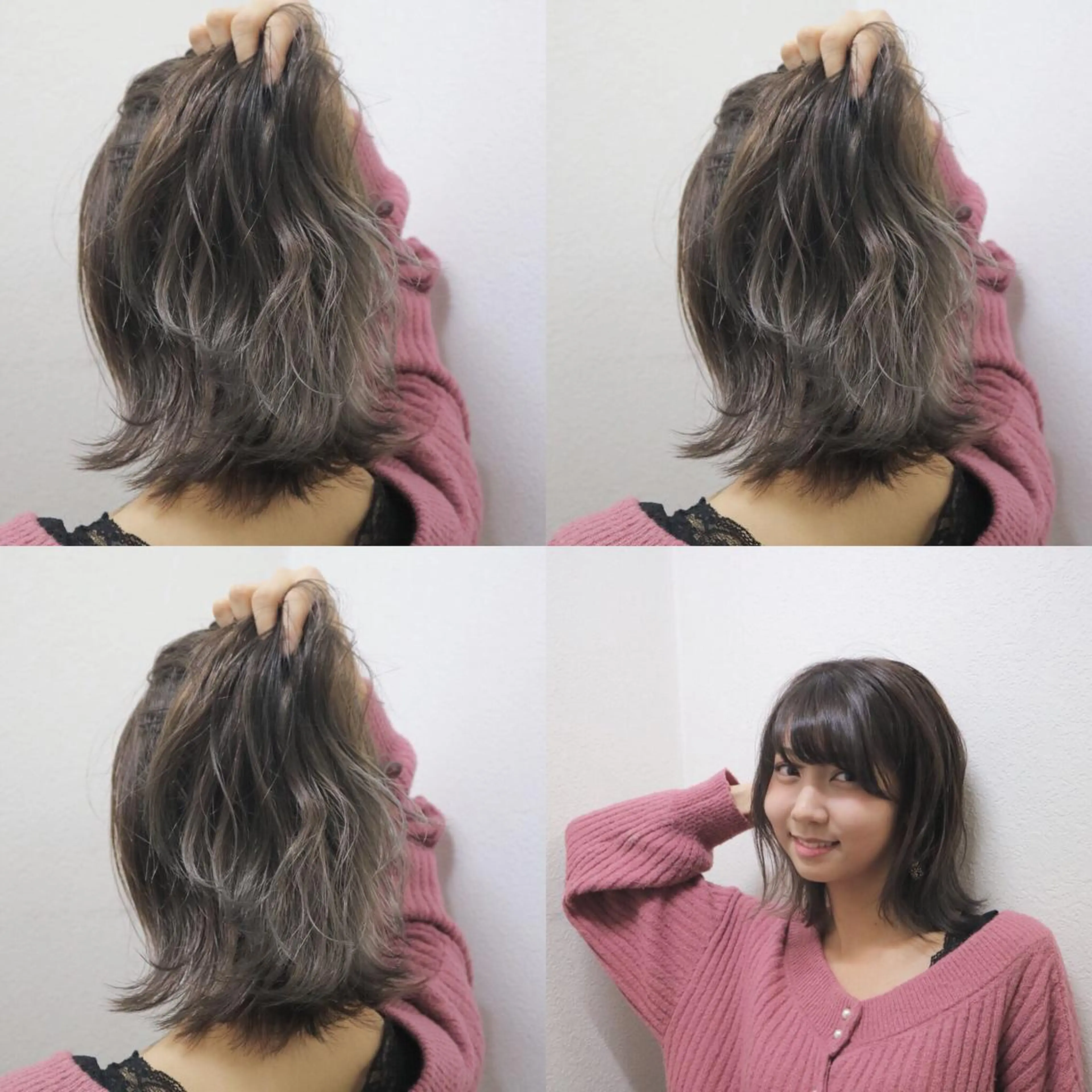 ミディアム カラー アディクシーカラー アッシュ パープルカラー パープルアッシュ シルバー JILBLAN京都 ショート/ハイライトのヘアスタイル