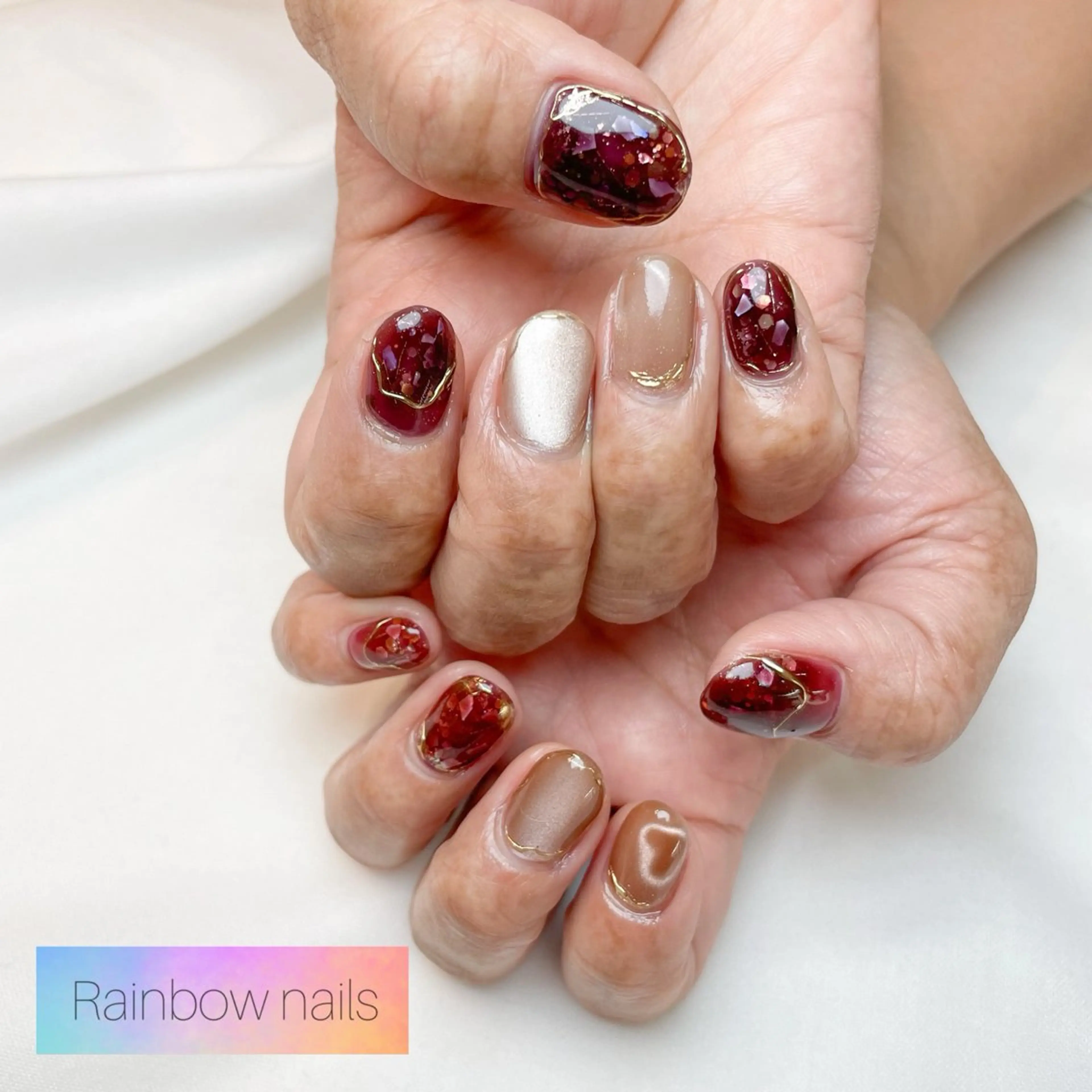 ネイル Rainbow nailsくろちゃんのネイルデザイン