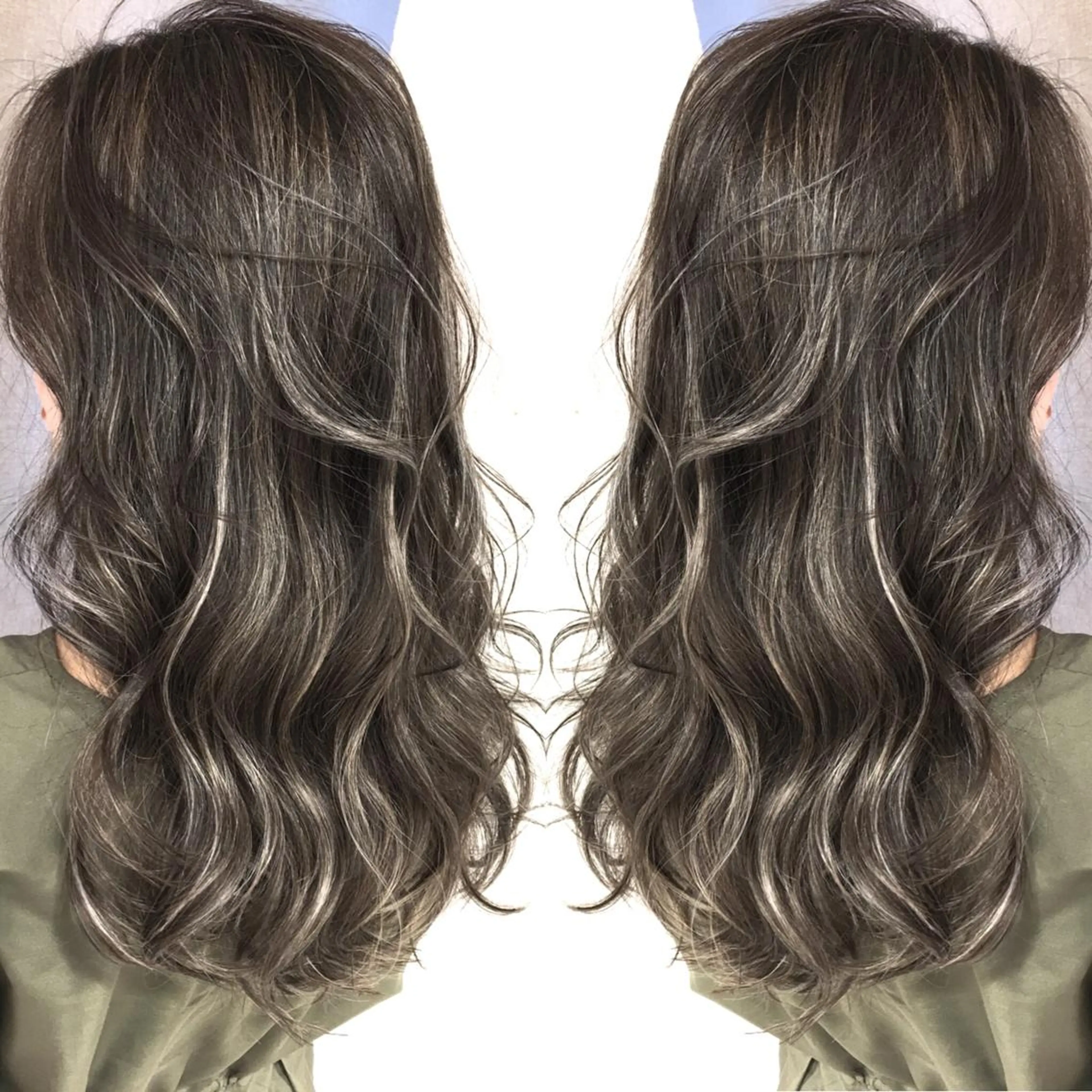 セミロング カラー ハイライトカラー 3Dハイライト ハイライト ヘアカラー トリートメント 井上 一平のヘアスタイル