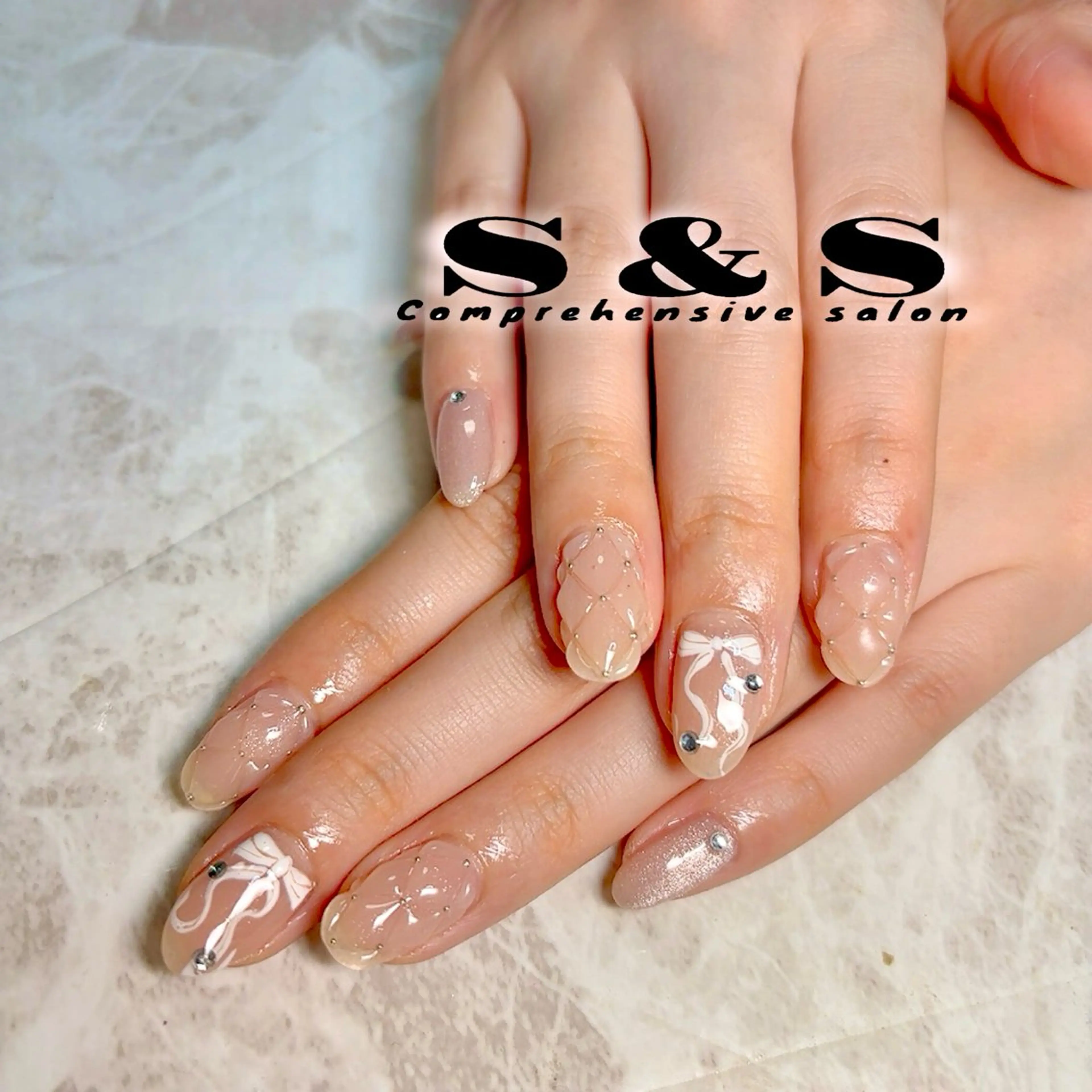 ネイル リボン S&S 村田小百合のネイルデザイン