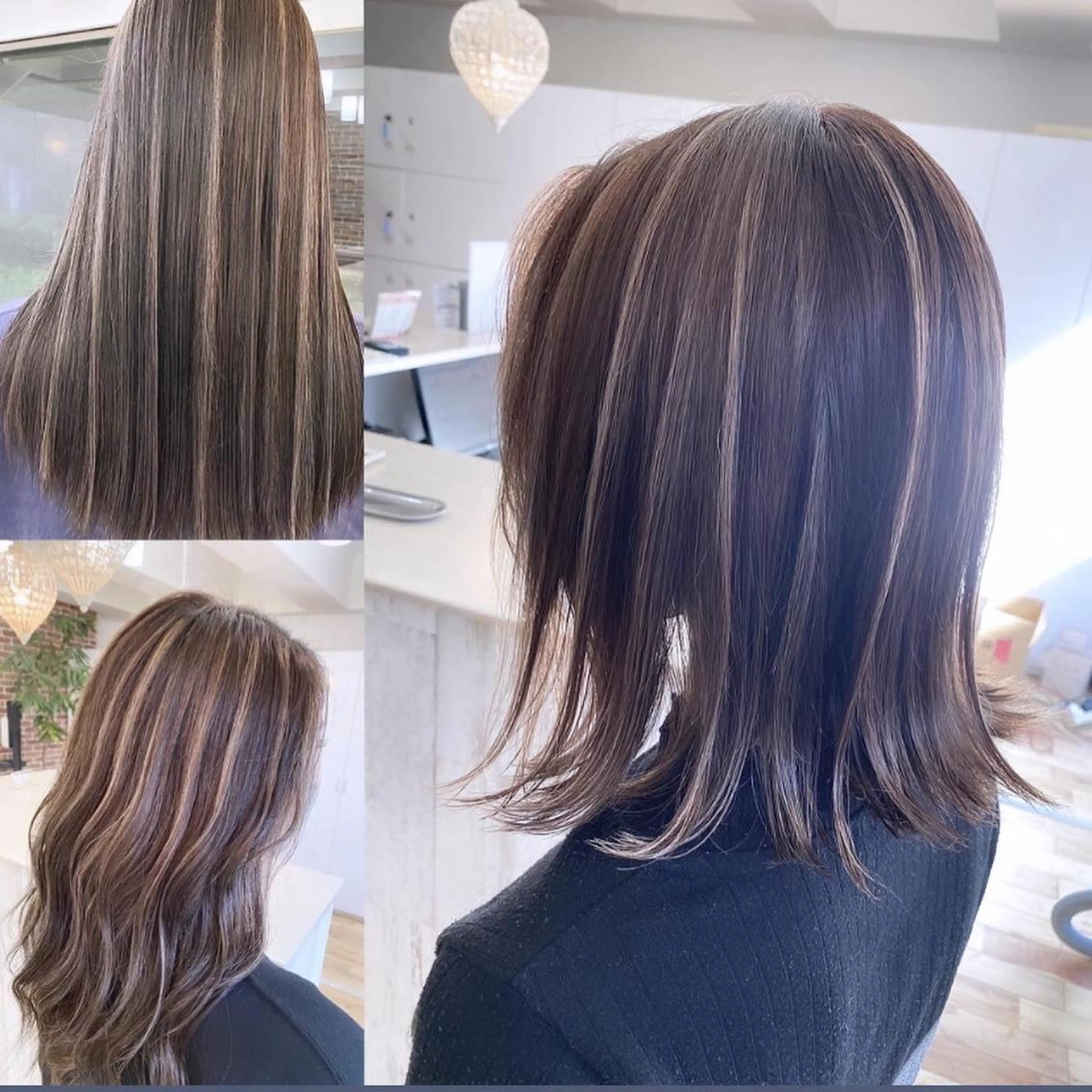 ミディアム カラー ヘアアレンジ ヘアカラー トリートメント 久米 治仁のヘアスタイル