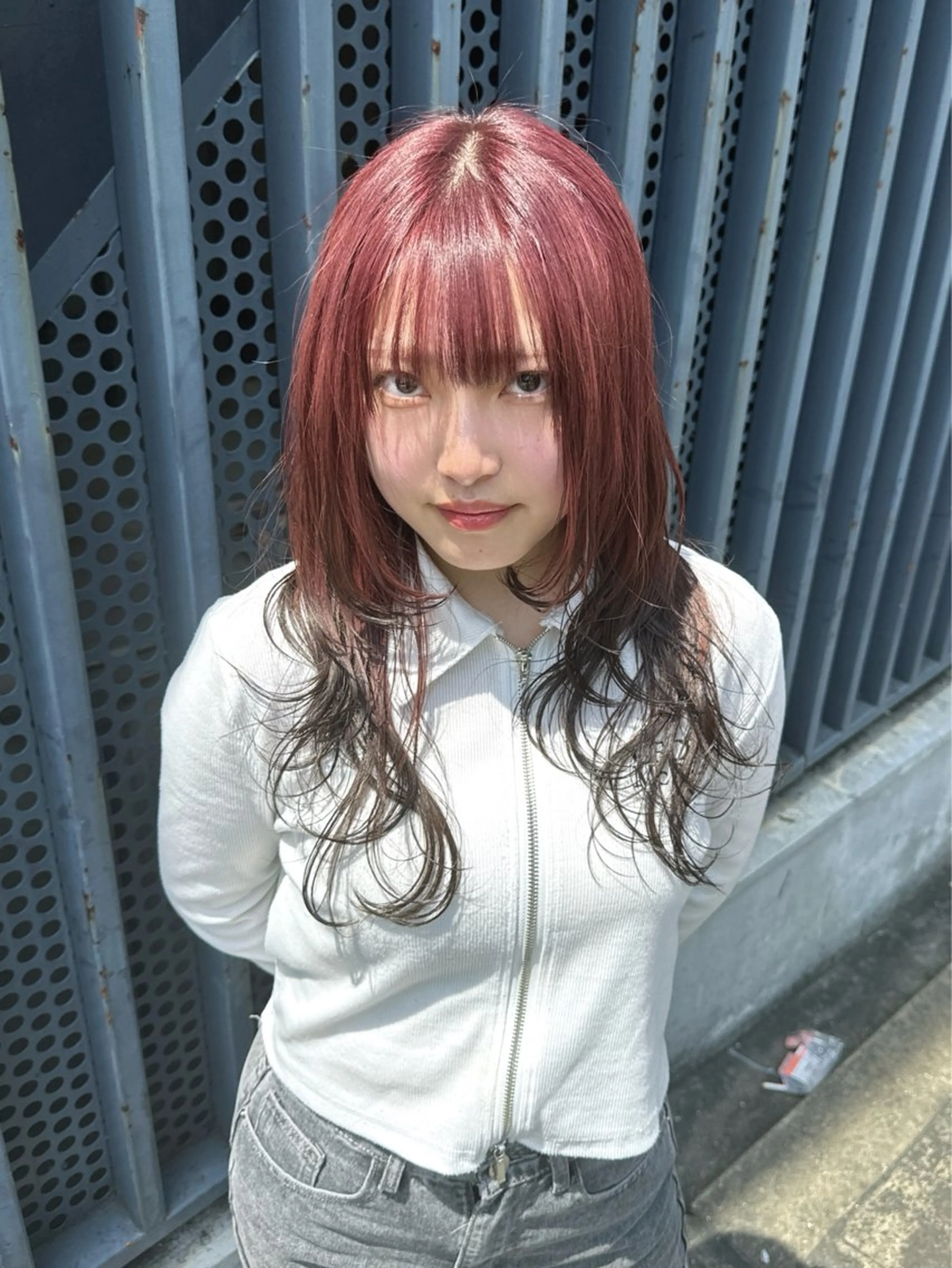 ロング カラー ブリーチ ケアブリーチ ダブルカラー イヤリングカラー ハイトーンカラー 【.ico】心斎橋/ ウルフ/飛田ゆうきのヘアスタイル