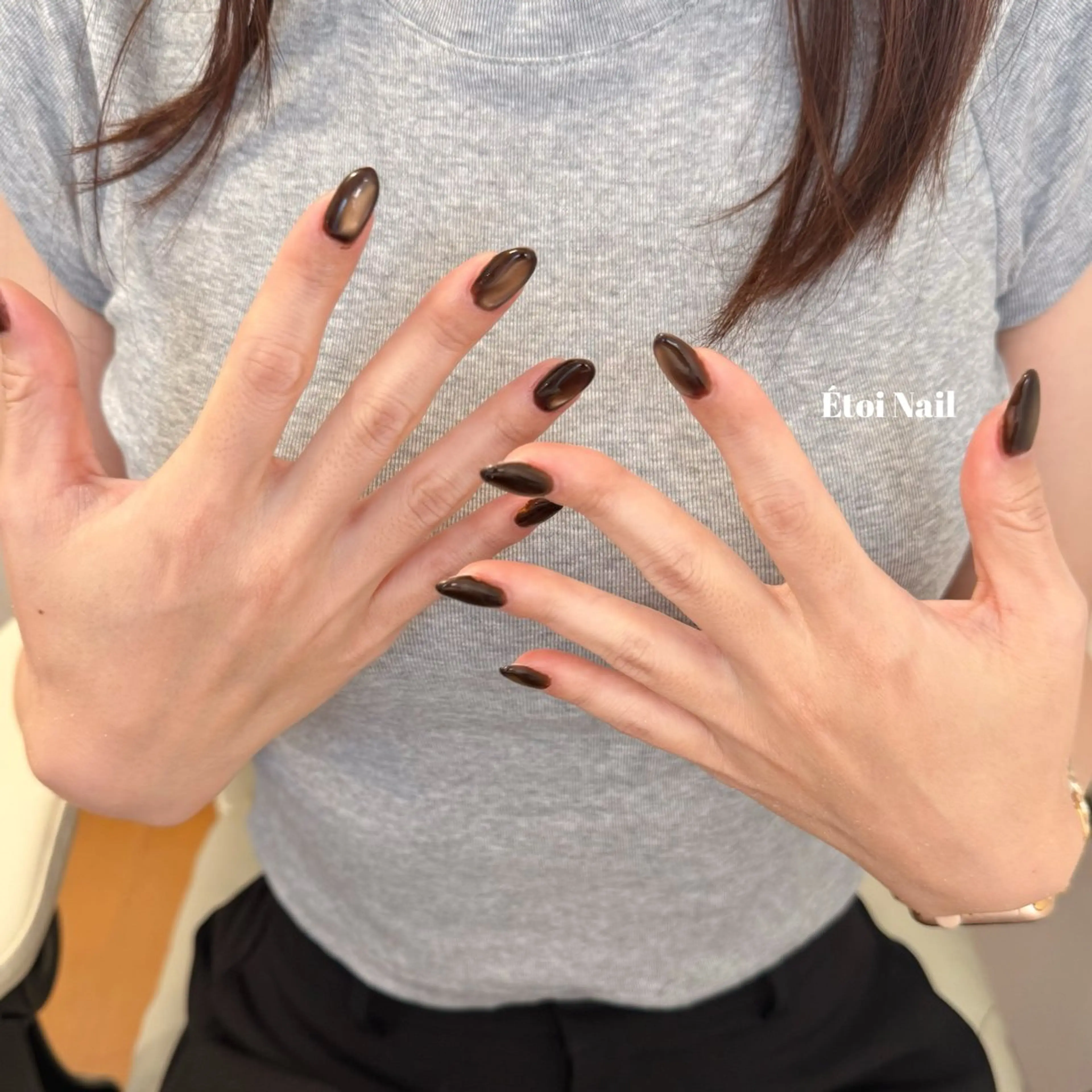 ネイル マグネットネイル マグネットワンカラー ワンカラーネイル ハンドネイル Étoi Nail はるのネイルデザイン