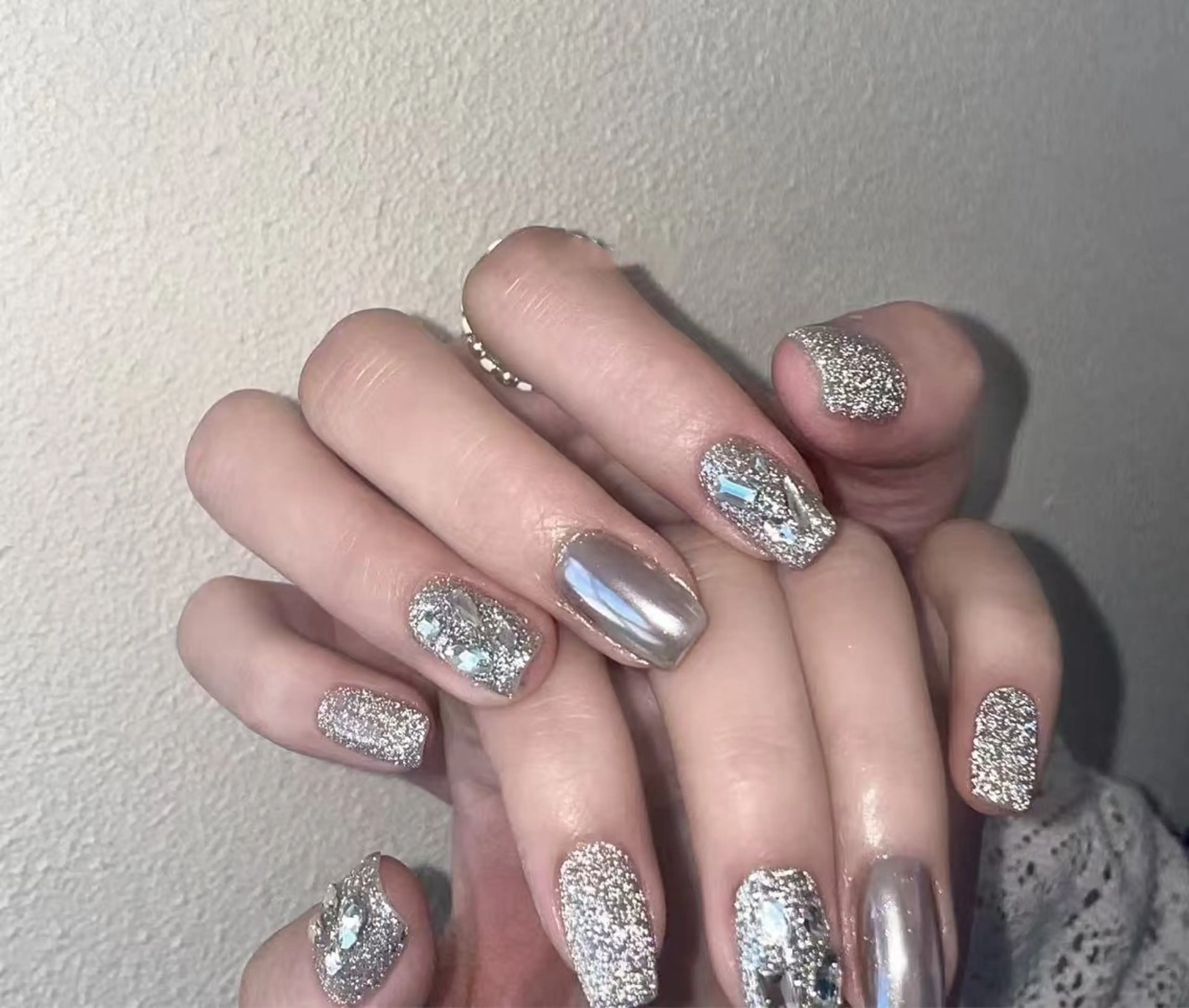 ネイル フラワーネイル フレンチネイル ジェルネイル ガラスフレンチ ハート ハンドネイル BabyYouMi ねねのネイルデザイン