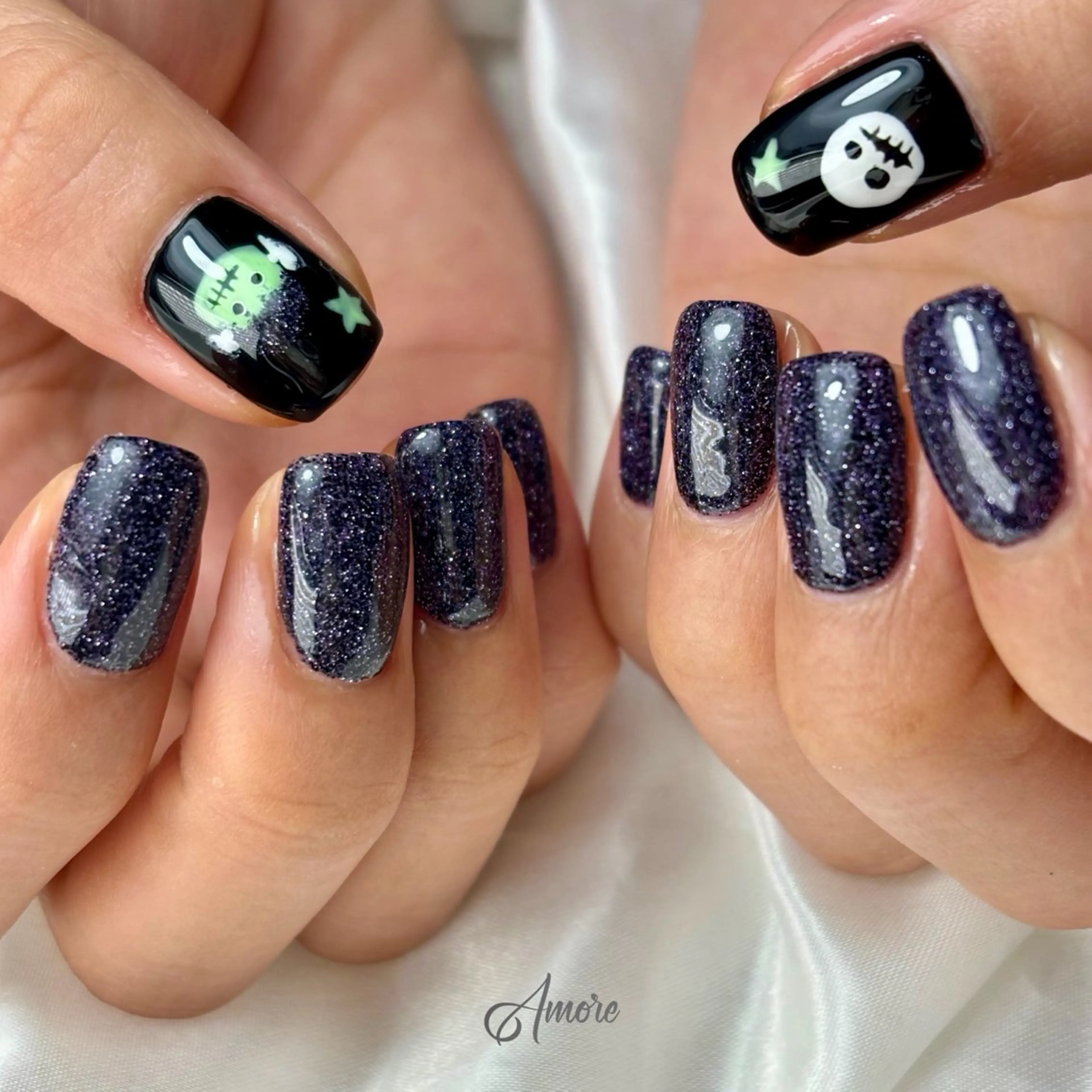 ネイル ジェルネイル キラキラネイル 韓国ネイル マグネットネイル パラジェル You kyehwaのネイルデザイン