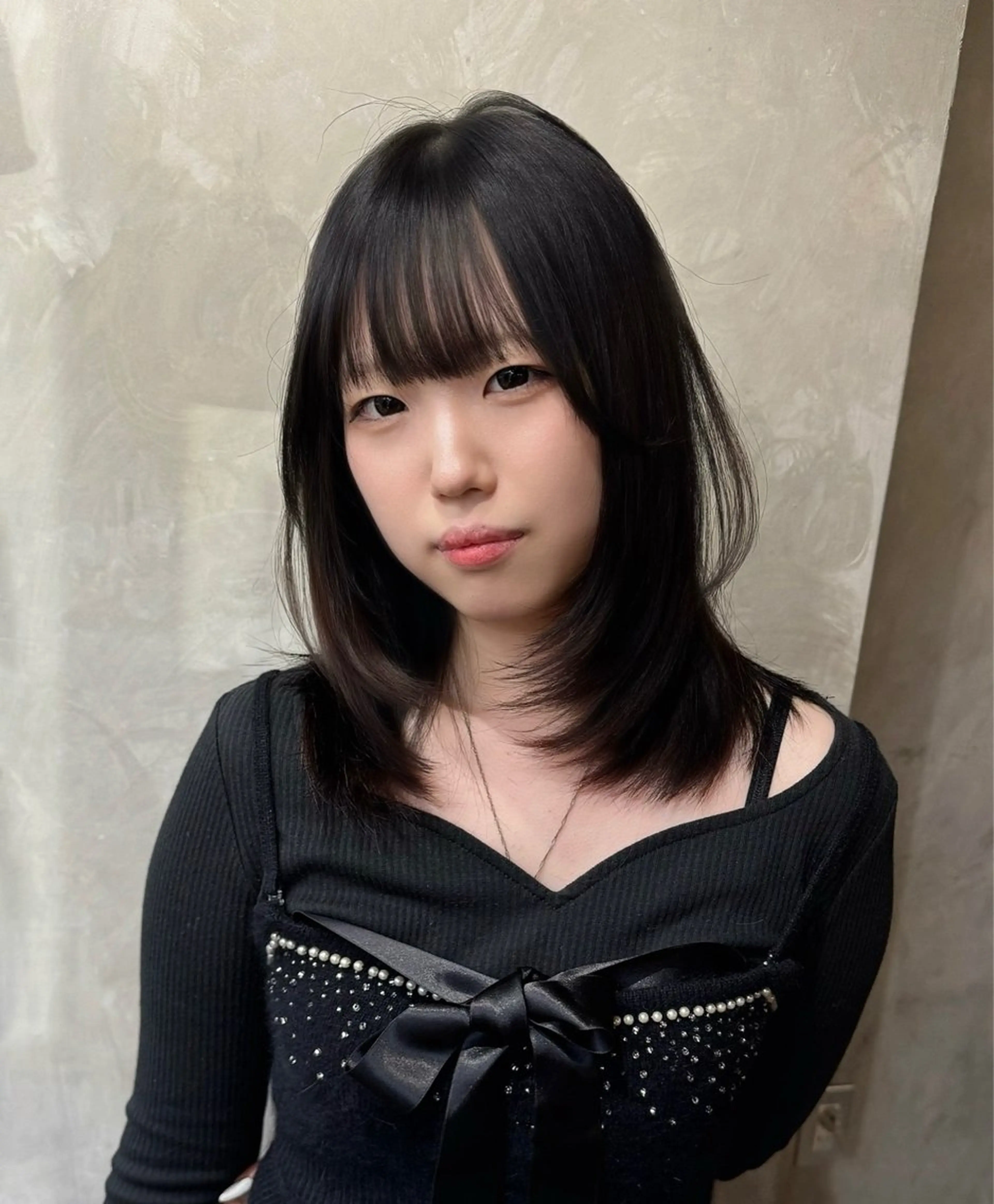 ミディアム レイヤーカット カット ヘアカラー トリートメント 清水 健吏/ 韓国ヘア/レイヤーのヘアスタイル