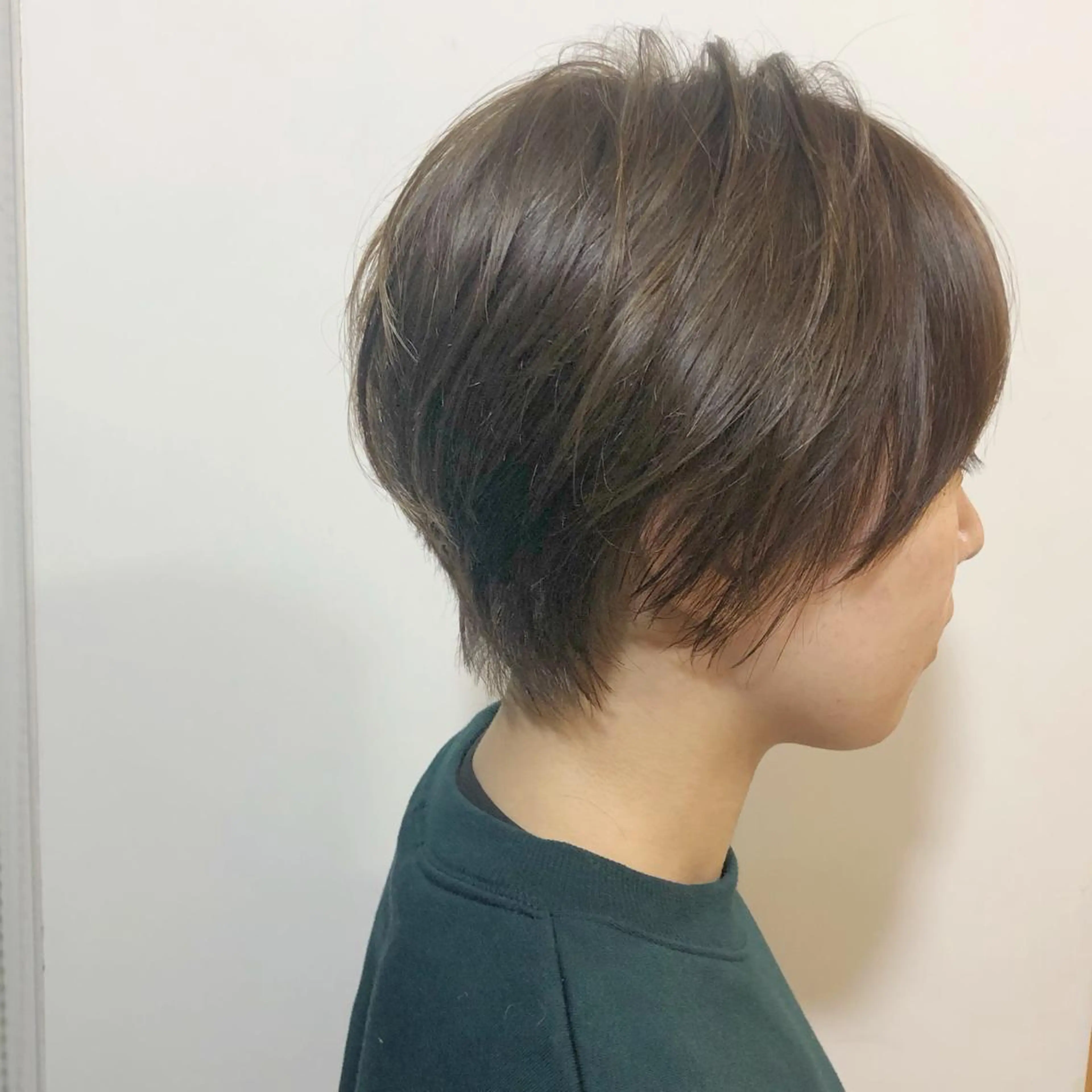 ショート カラー アッシュ レイヤーカット ショートヘア 中山 天地のヘアスタイル
