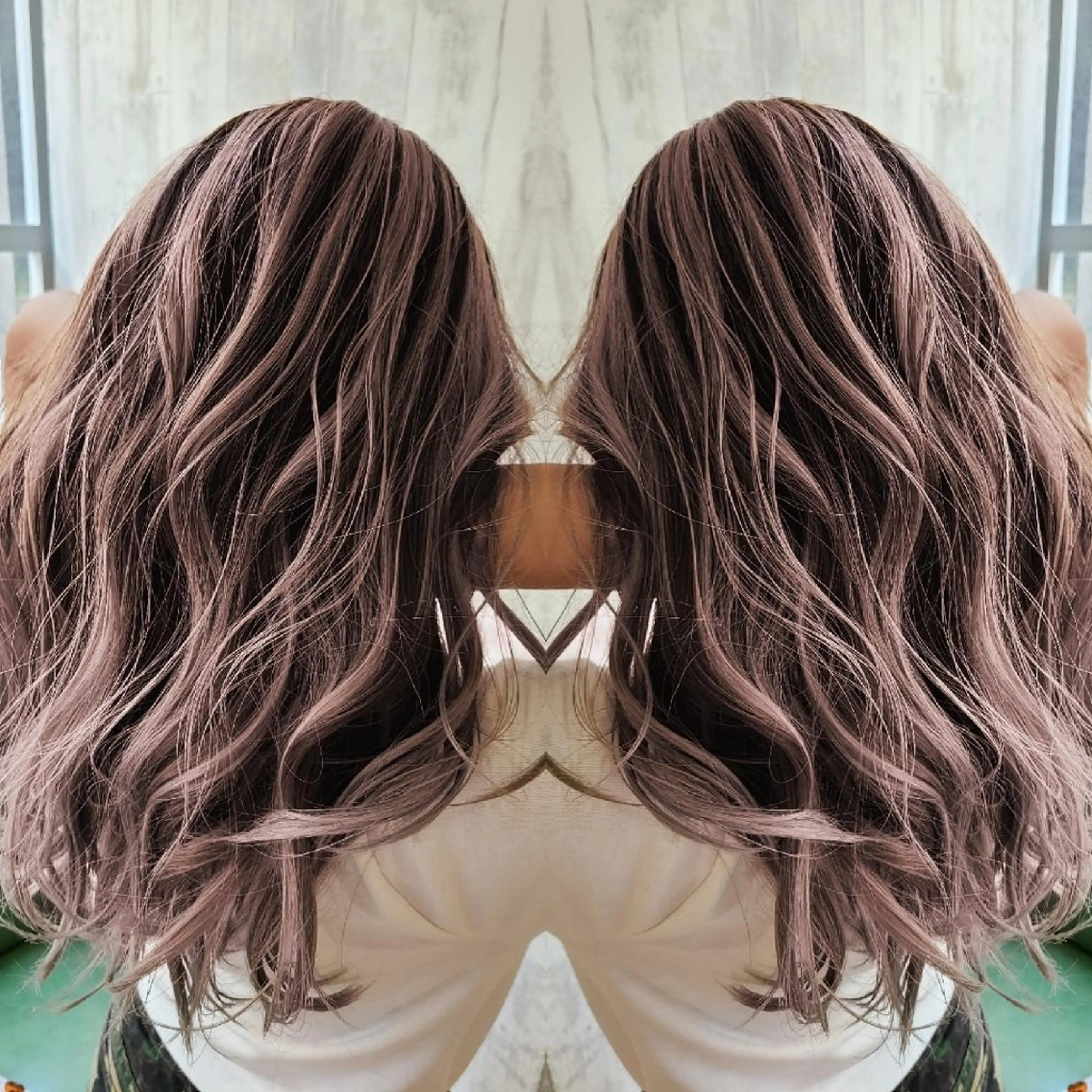 セミロング カラー cherie所属・バレイヤージュ/ ハイライト/大内格のヘアスタイル