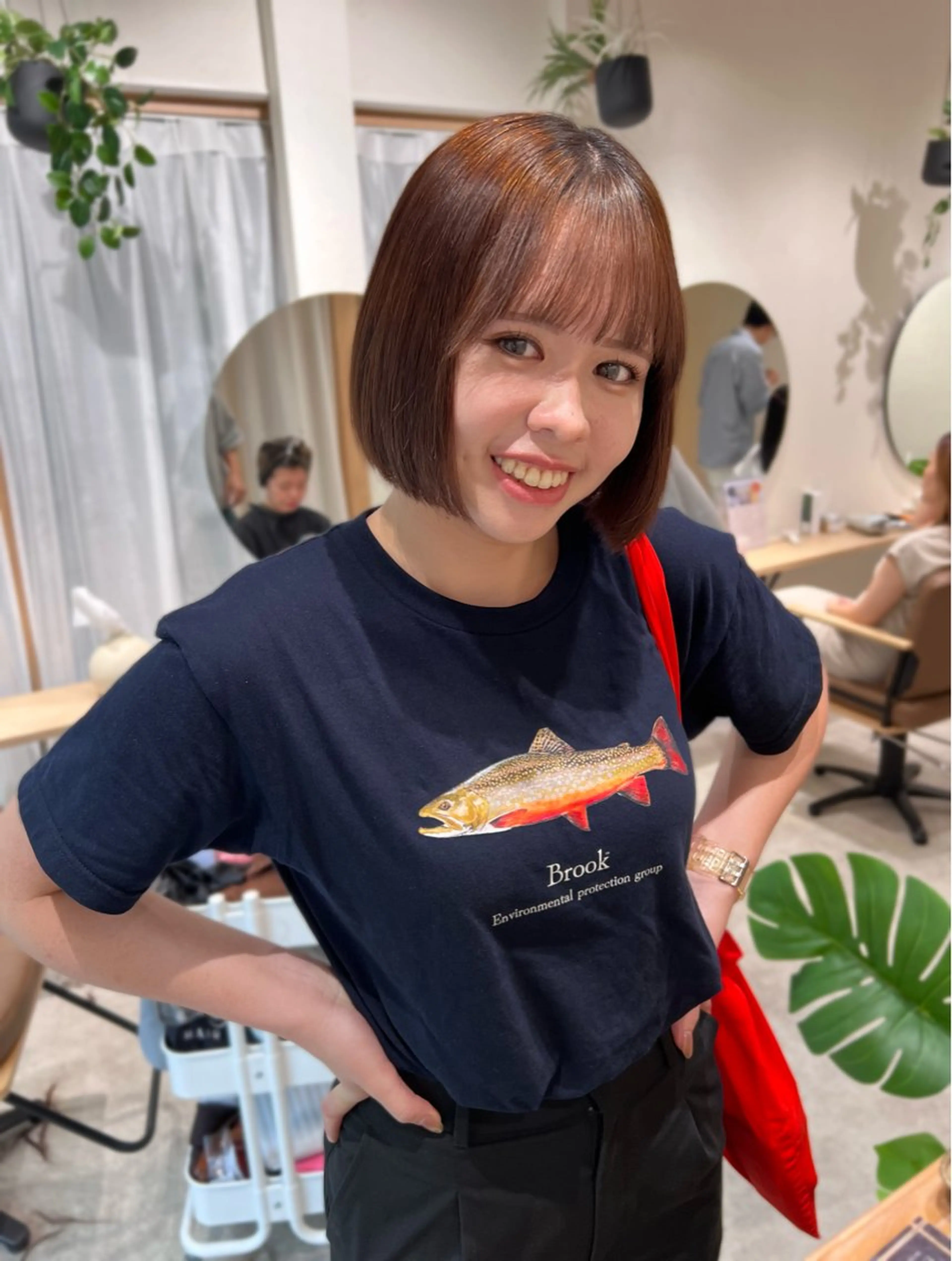 ショート ボブ くせ毛 縮毛矯正 Day .1のヘアスタイル