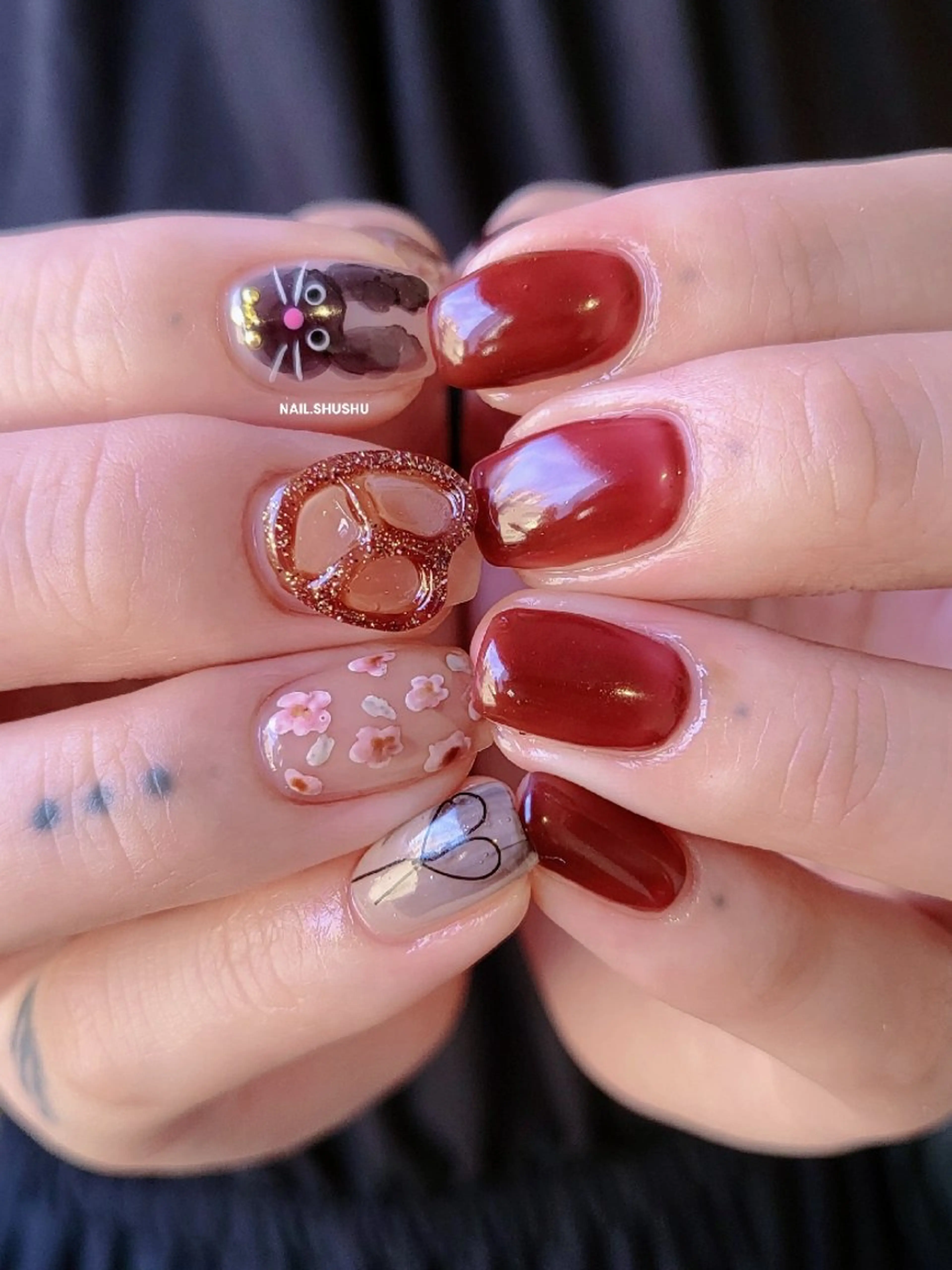 ネイル ハンドネイル 3dパーツ/流行り 👧shushu❤️のネイルデザイン