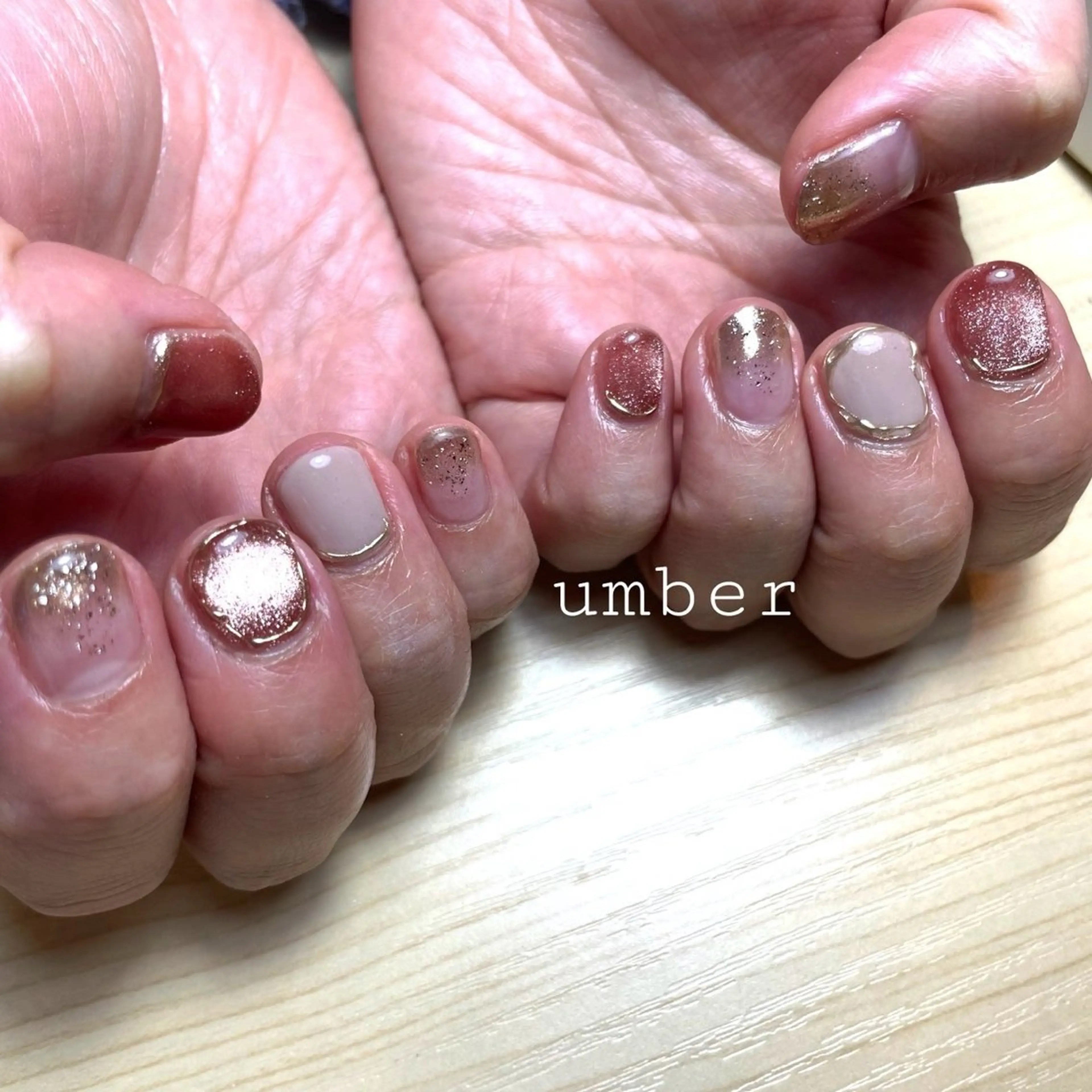 ネイル ハンドネイル umber 三茶1分のネイルデザイン