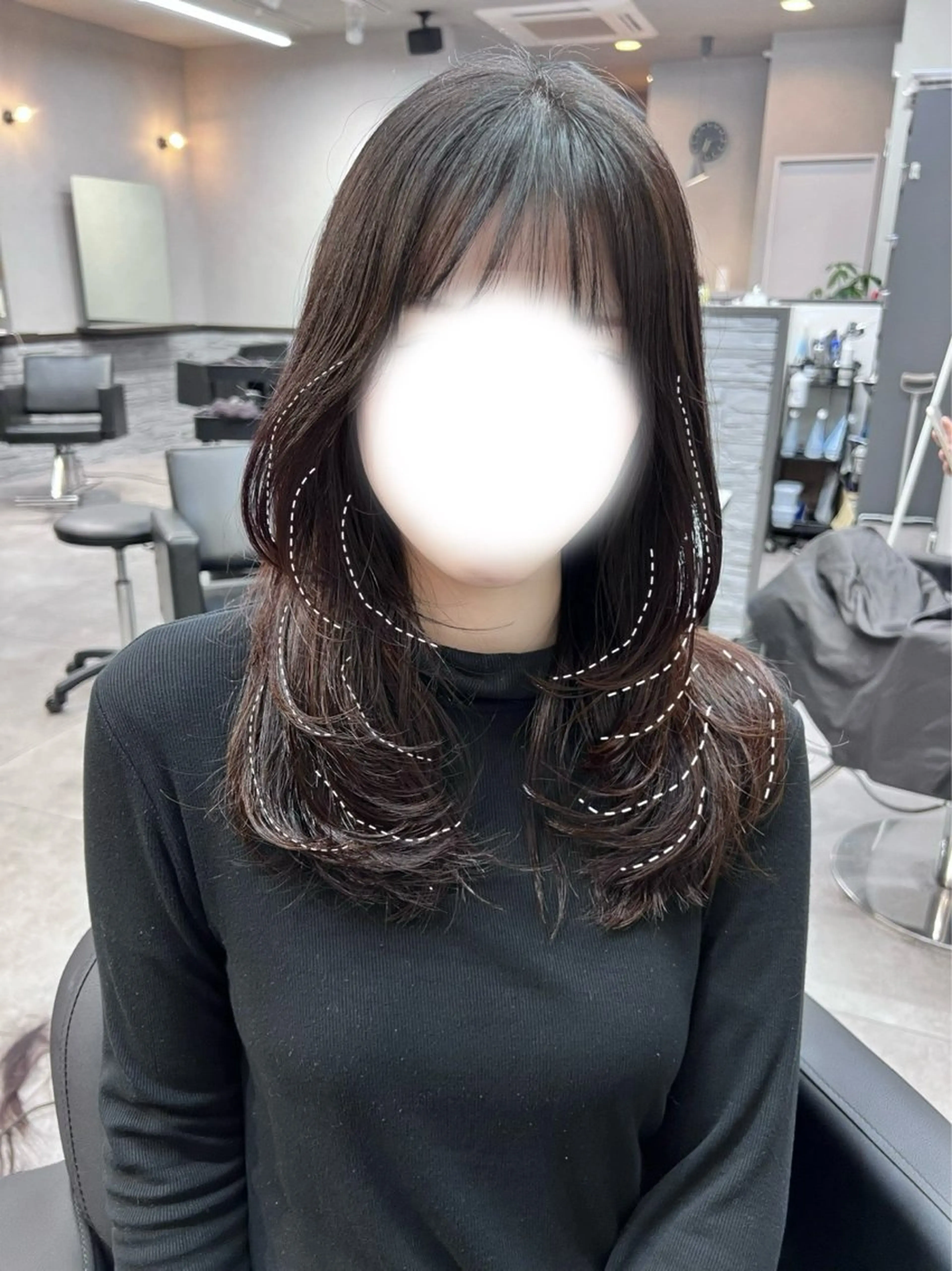 ロング カラー 黒髪 ブリーチ 透明感カラー 顔周りカット レイヤーカット カット ヘアカラー TOMONA👑 GiseL梅田店のヘアスタイル