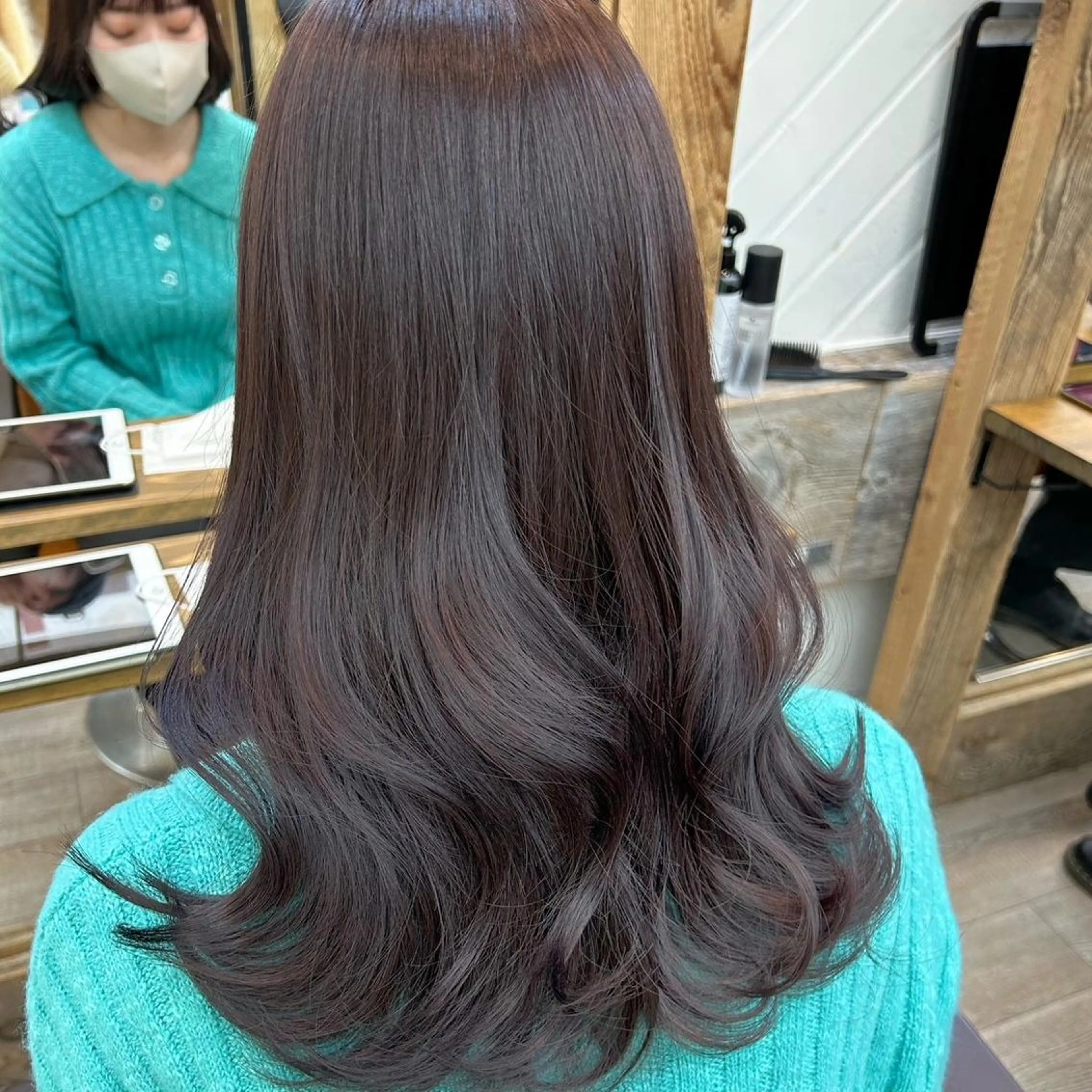 ロング カラー アディクシーカラー アッシュ バレイヤージュ ミストバング ブリーチ カット ヘアカラー トリートメント N° anfeel 渋谷🪞🫧のヘアスタイル