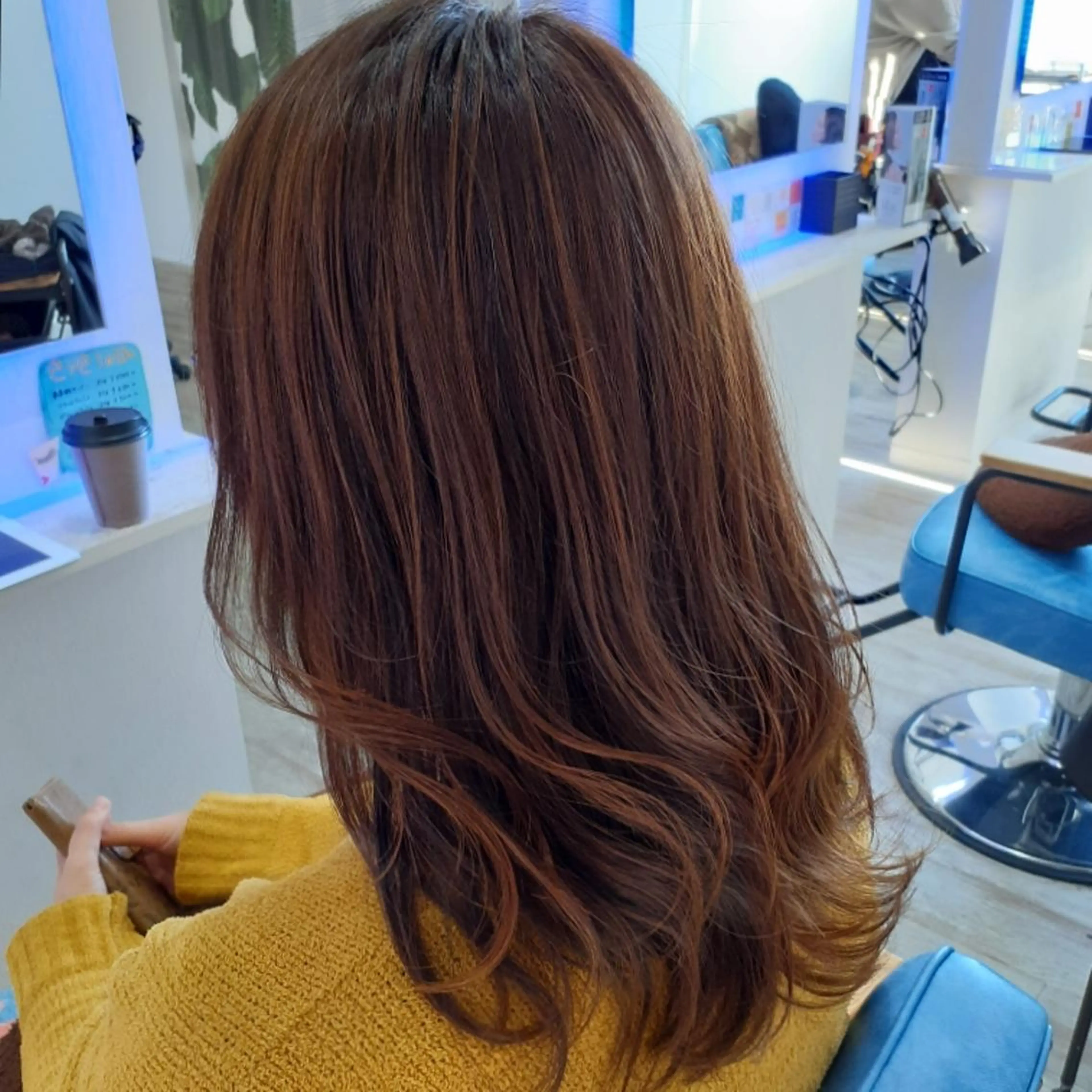 セミロング パーマ カラー 深澤 春樹のヘアスタイル