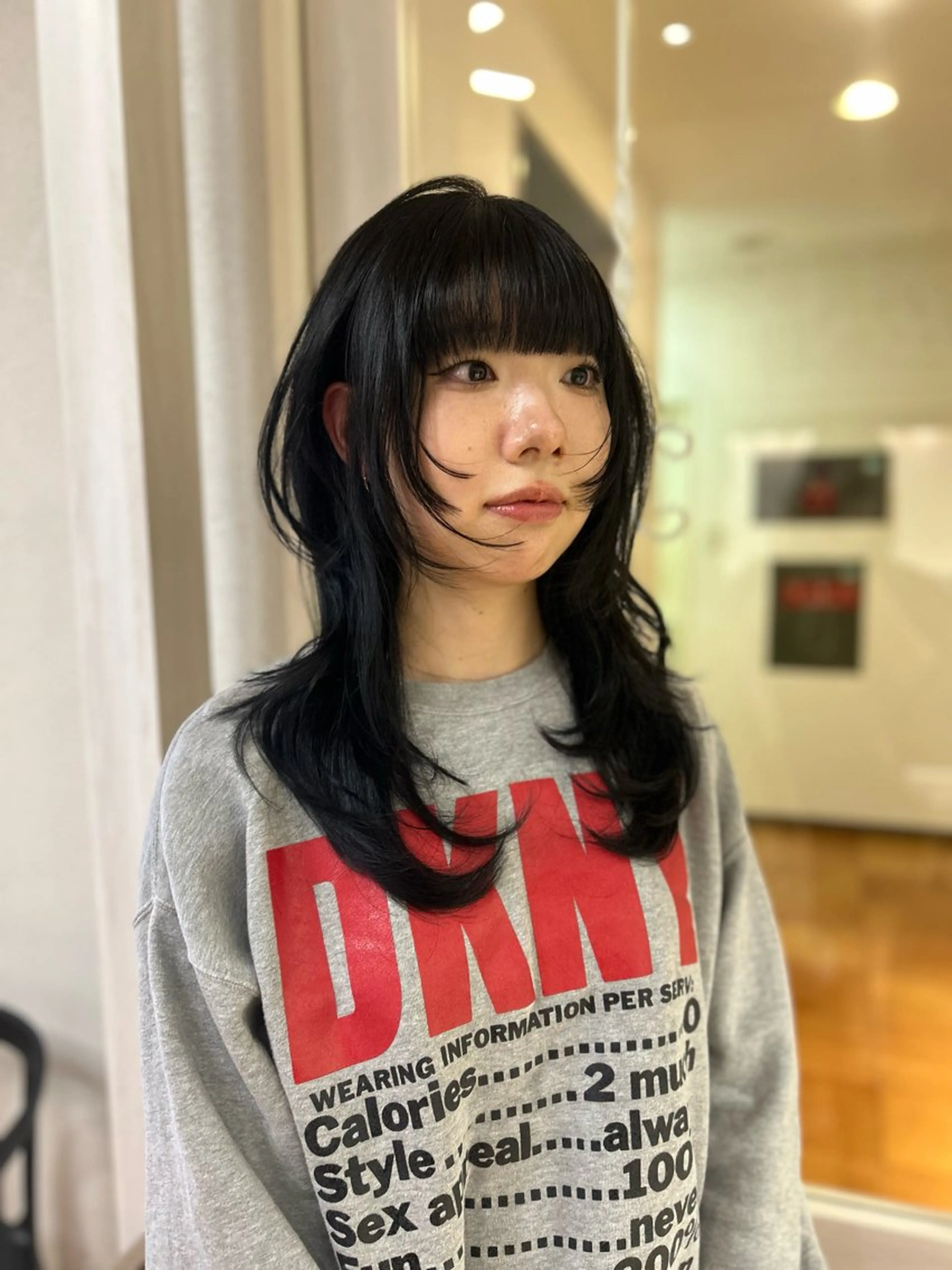 セミロング ハッシュカット カット ヘアカラー トリートメント CIEL 難波店所属・🎀透明感/レイヤ ー/Kotona🎀のヘアスタイル