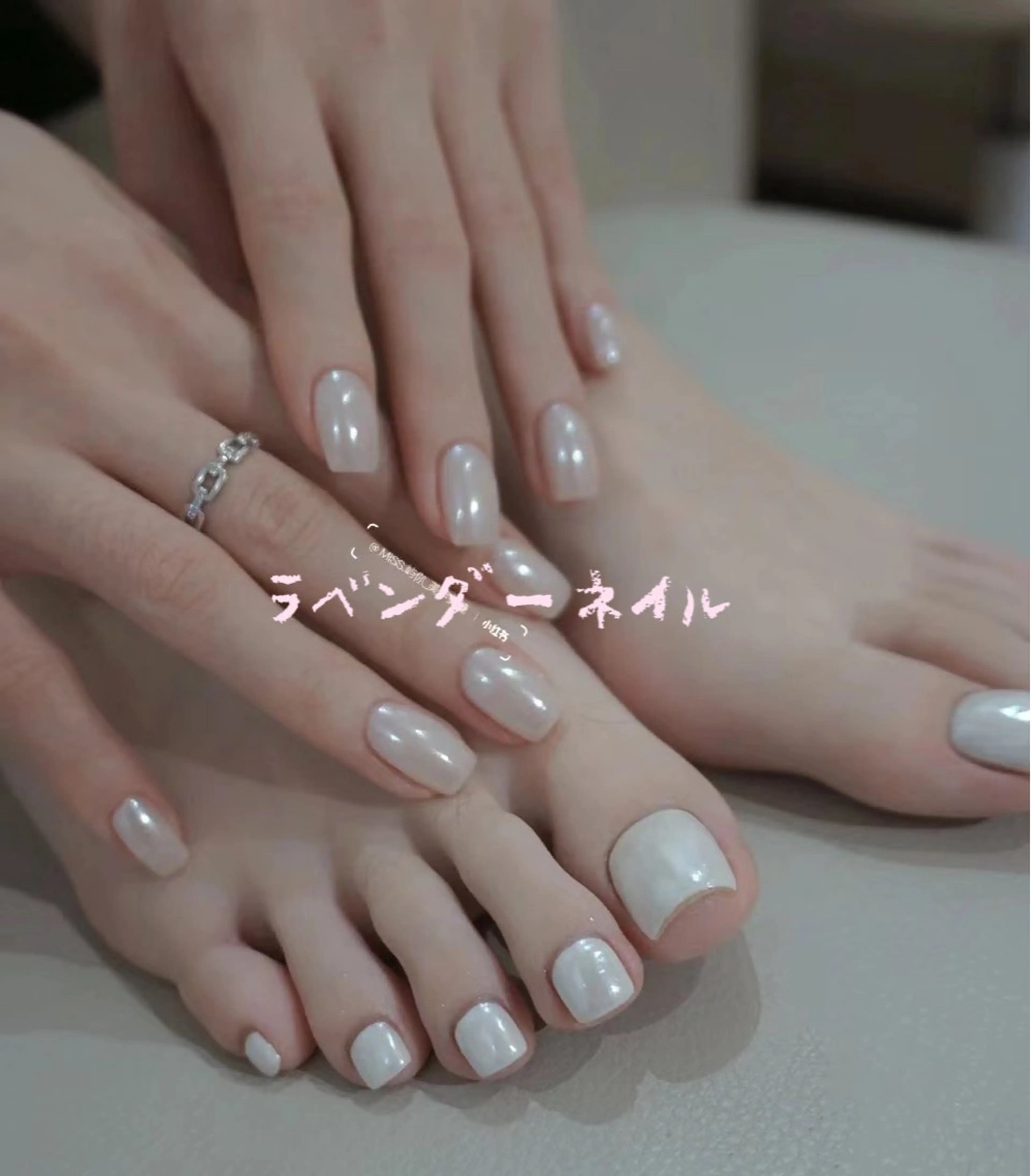 ネイル フットネイル ワンカラーネイル ラベンダー💖日暮里 ルル💖ネイルのネイルデザイン