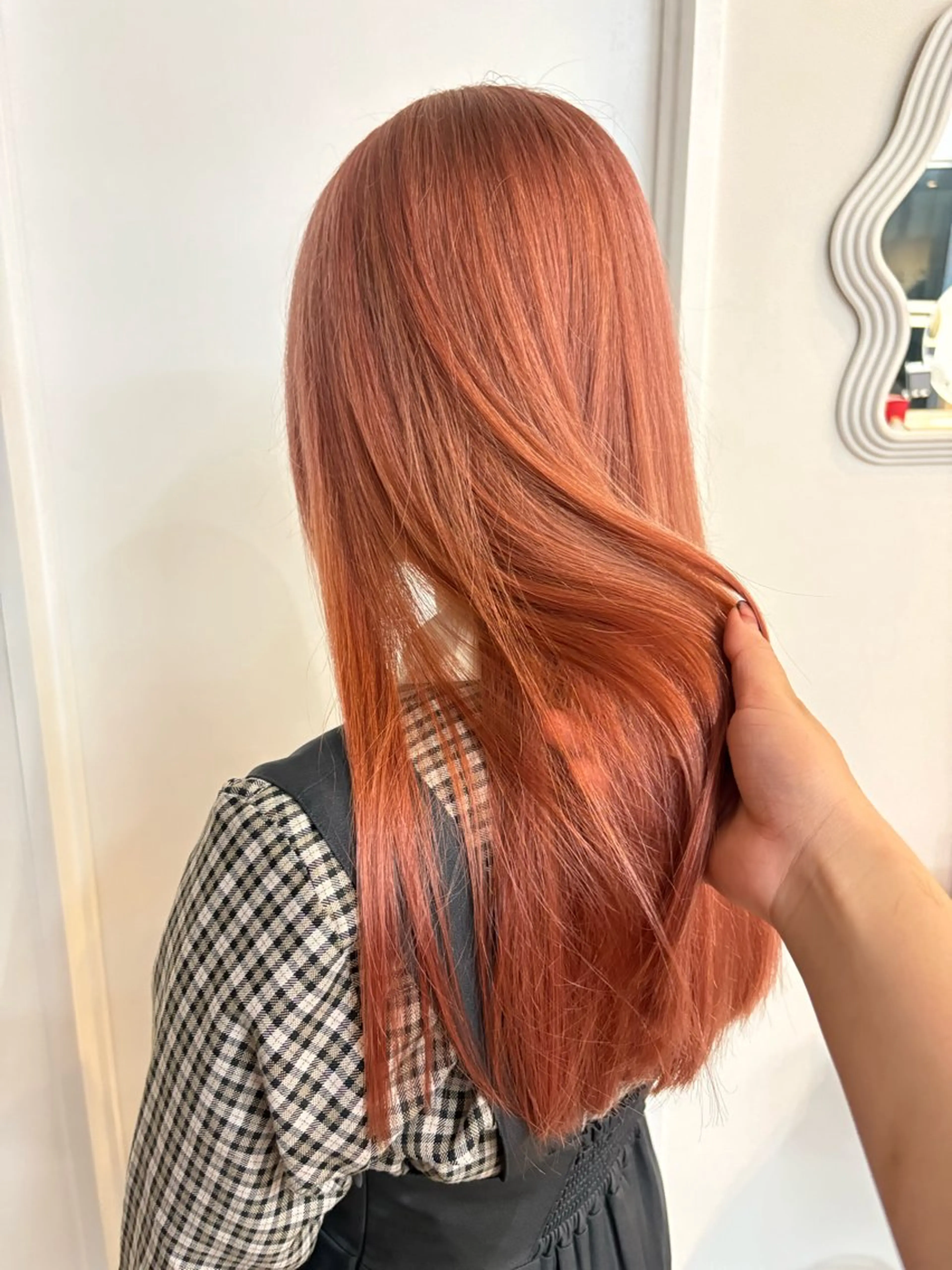 ロング カラー オレンジピンク ヘアカラー ichika/天神 /parc hairのヘアスタイル