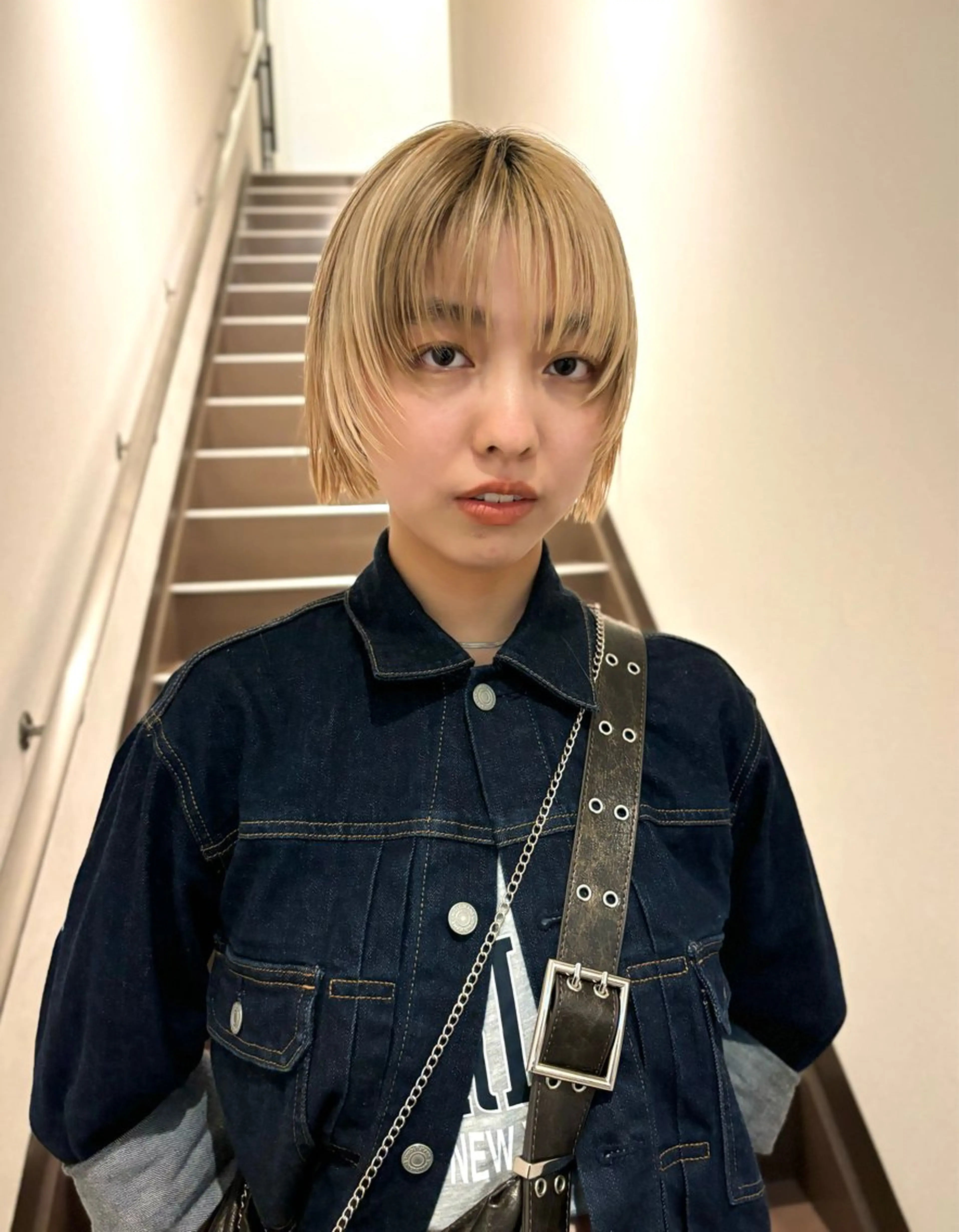 ショート カラー ボブ 顔周りカット レイヤーカット デザインパーマ 藤田和樹のヘアスタイル