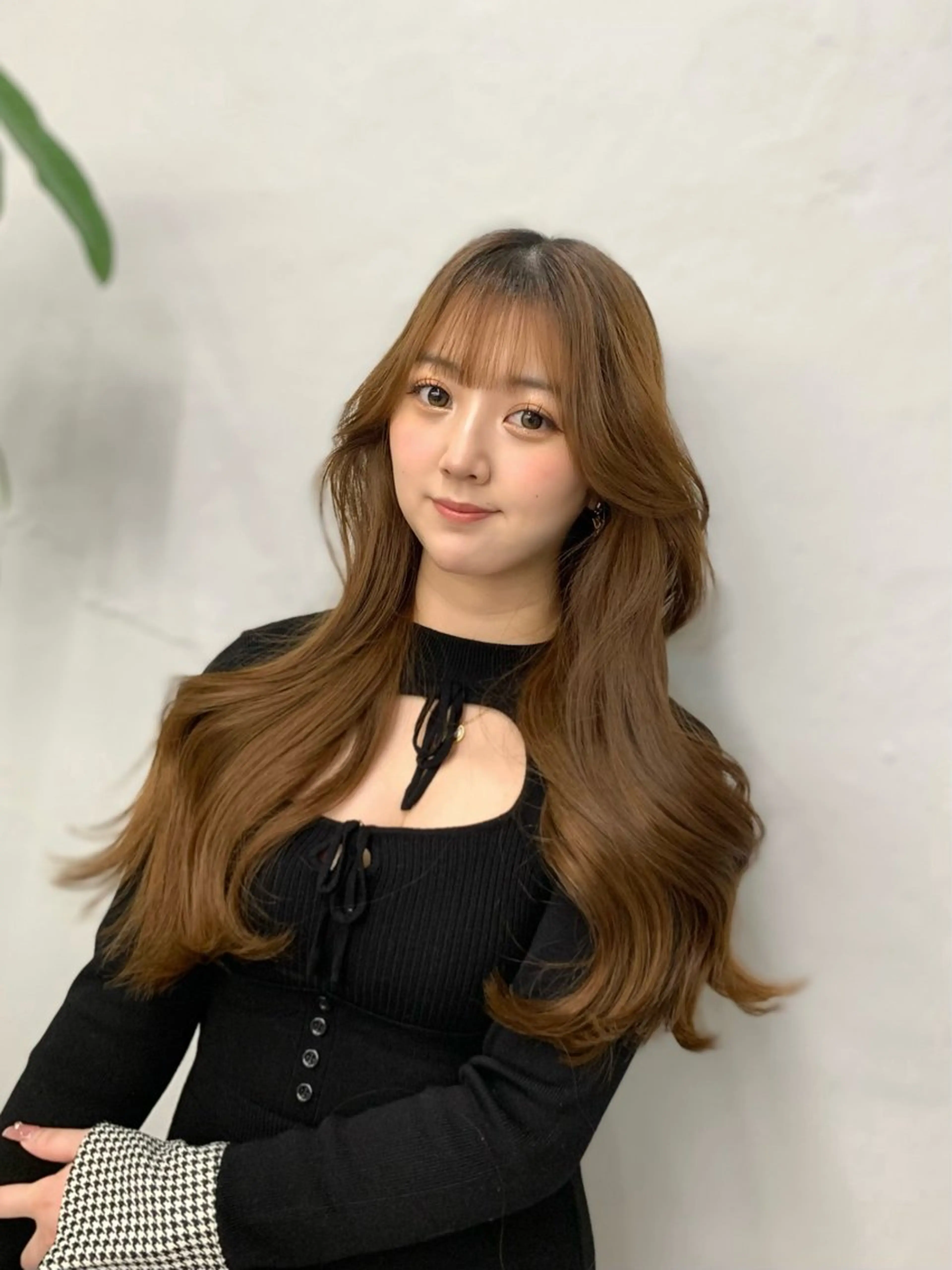 ロング カット ヘアカラー トリートメント 🎀韓国風顔周り× 透明感/梅田/アリサのヘアスタイル