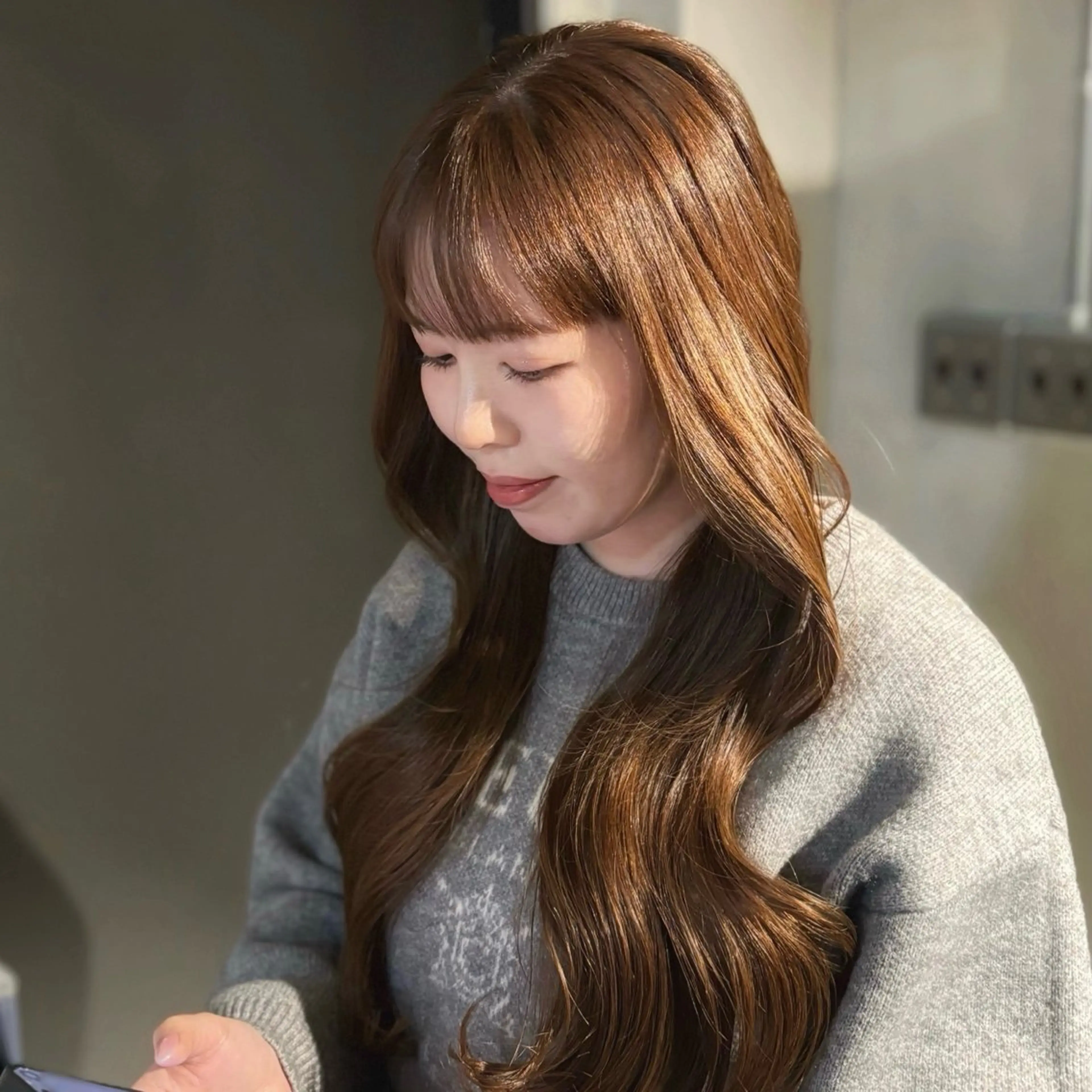 セミロング カラー ヘアカラー ANJU/本町肥後橋 /似合わせカラー💖のヘアスタイル