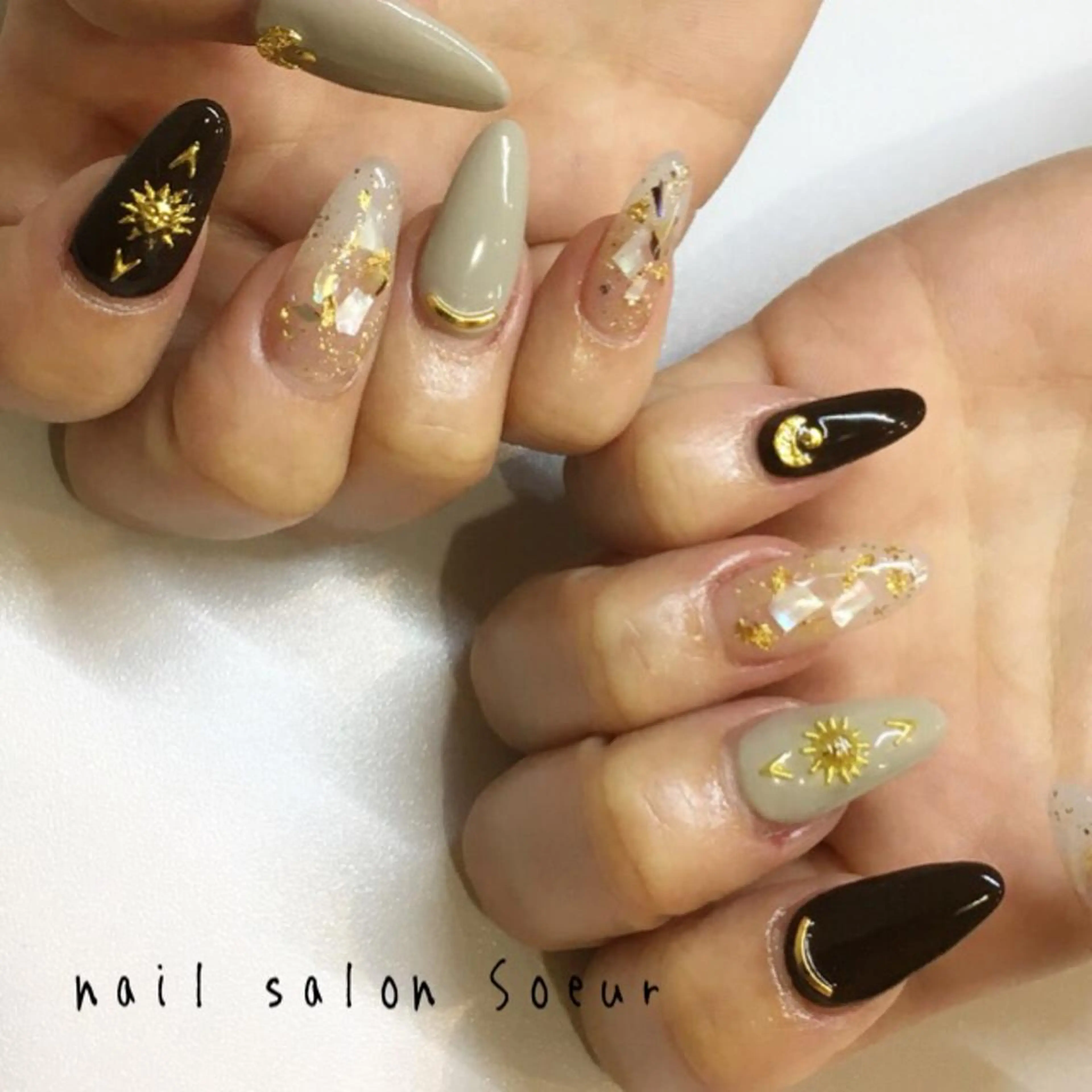 ネイル ブラウン クリアネイル 持ち込み スカルプネイル ハンドネイル nail salon Soeurのネイルデザイン