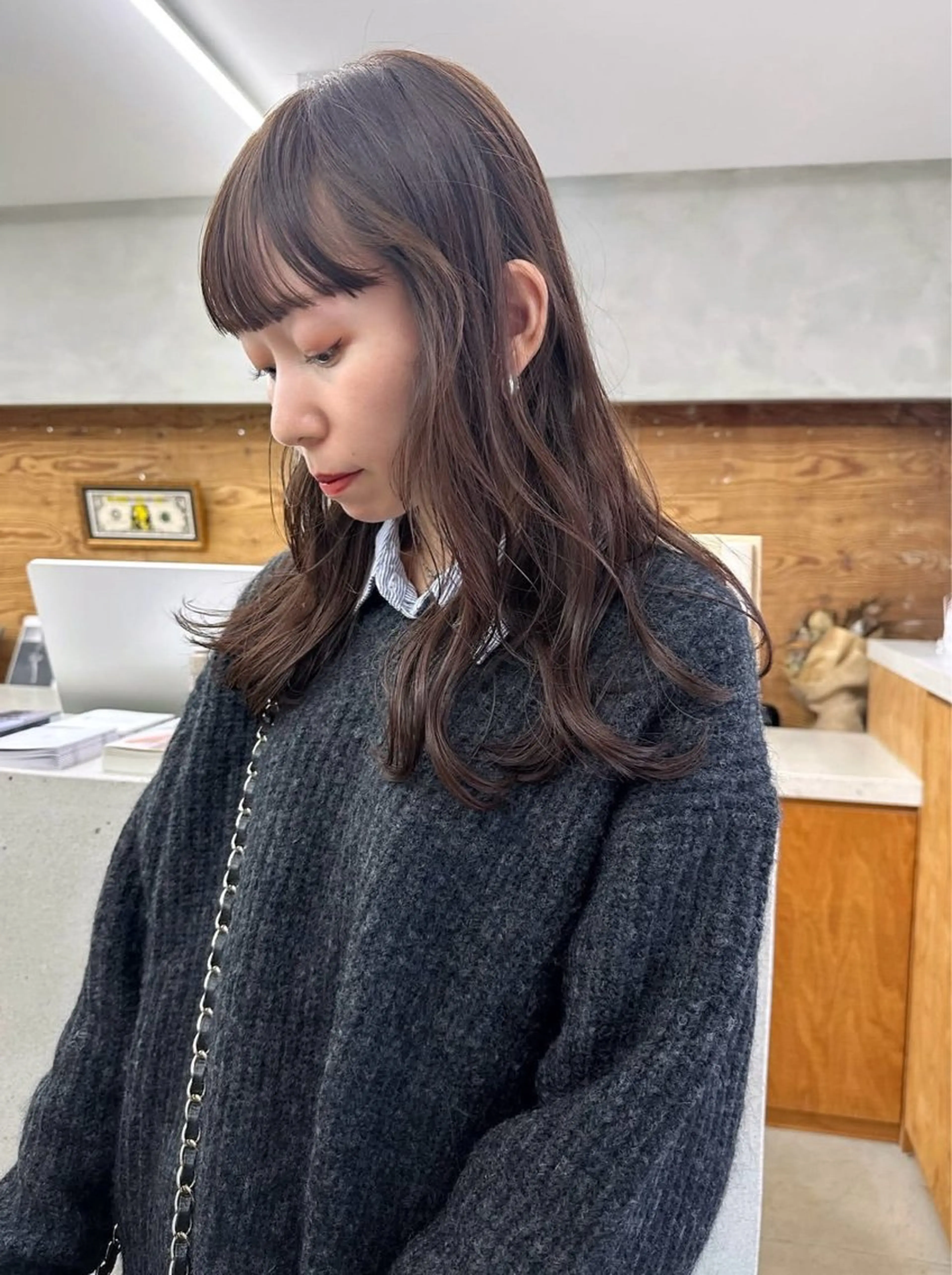 ロング カラー ベージュカラー オリーブベージュ カット ヘアカラー パーマ /レイヤー 榛地渉馬 /矢場町のヘアスタイル