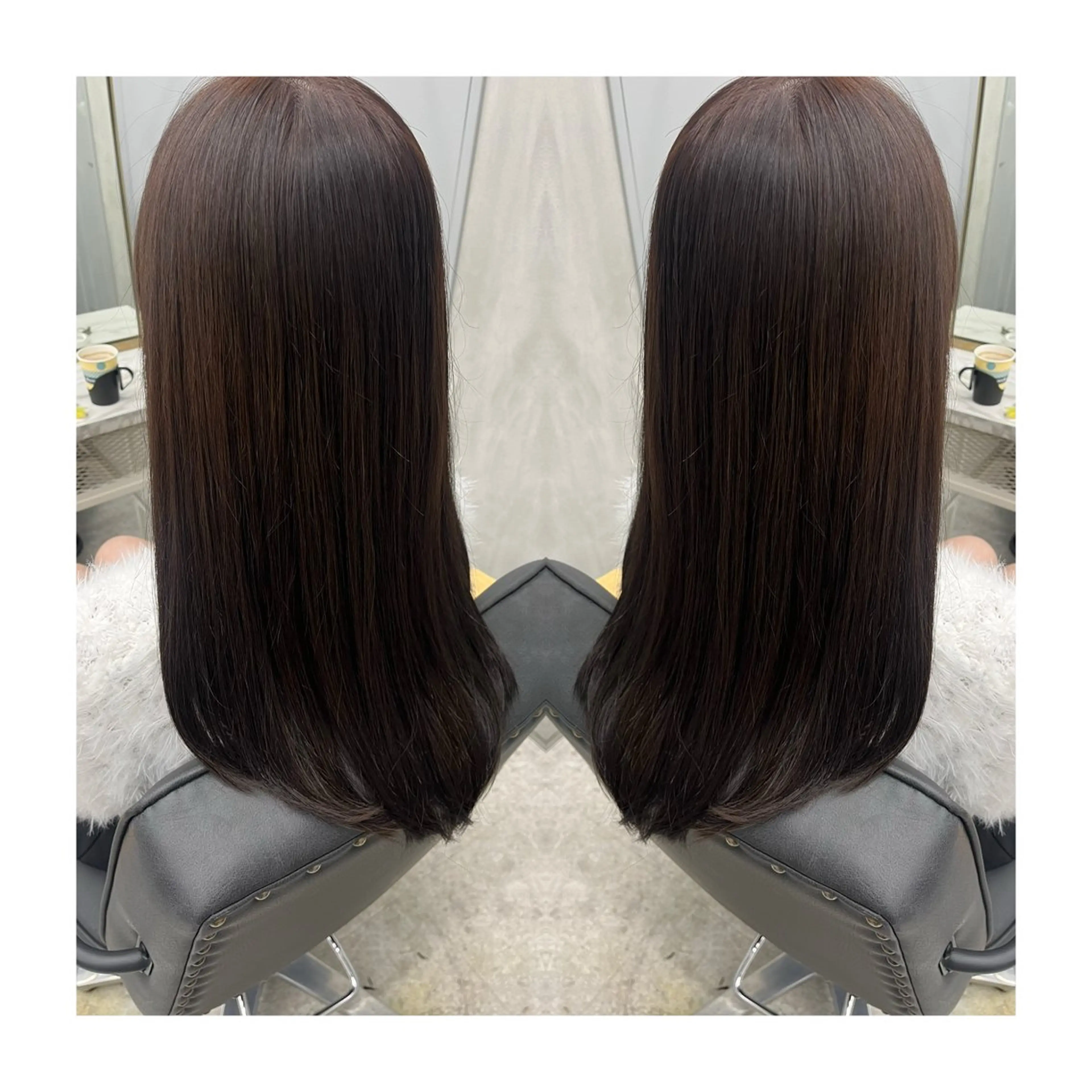 ロング カット ヘアカラー トリートメント 🩶韓国艶髪🇰🇷 下本夕綺のヘアスタイル