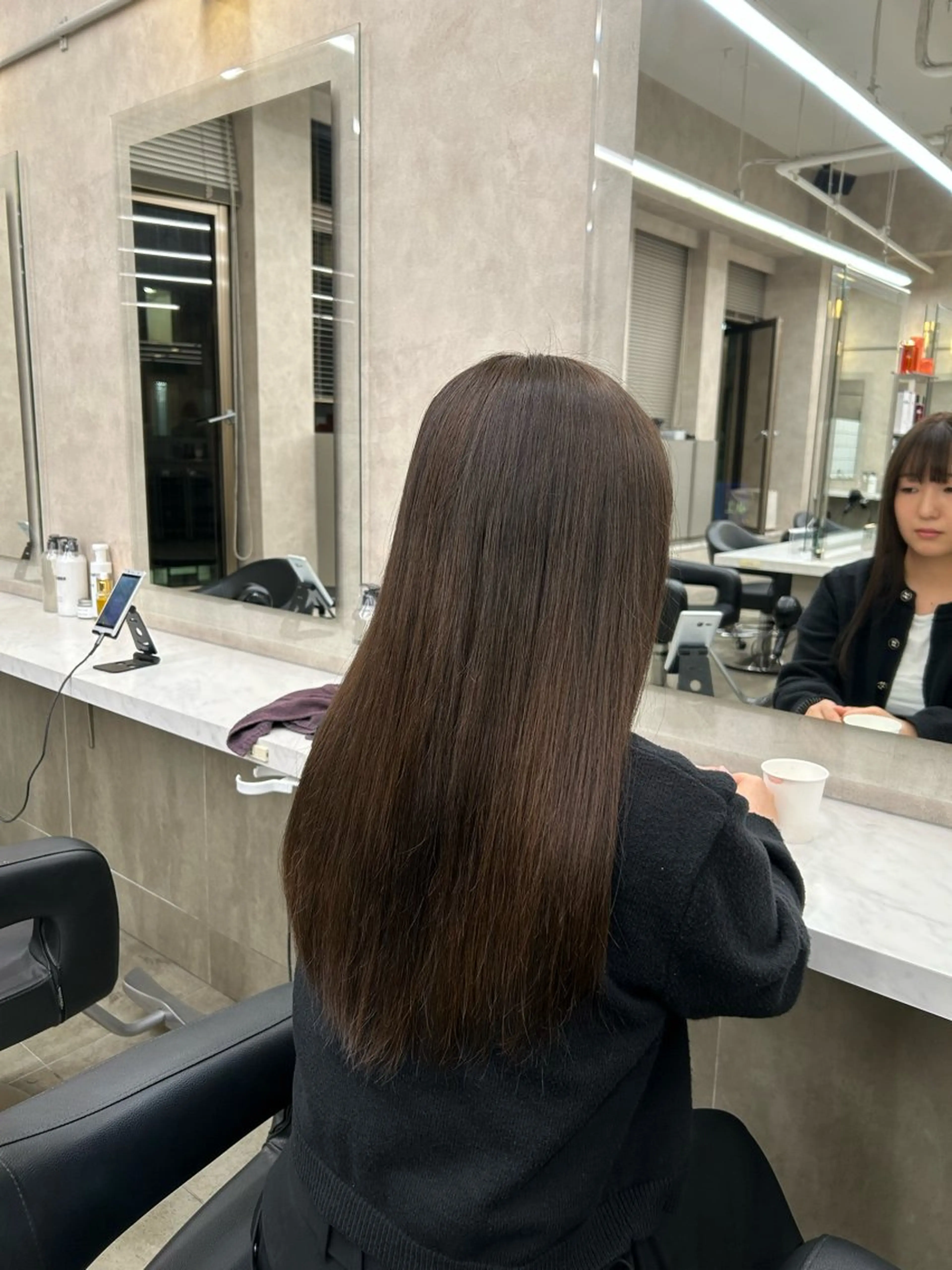 ロング カラー パーマ ヘアアレンジ メンズ キッズ 🦋韓国レイヤー/ 透明感グレージュ🦋のヘアスタイル