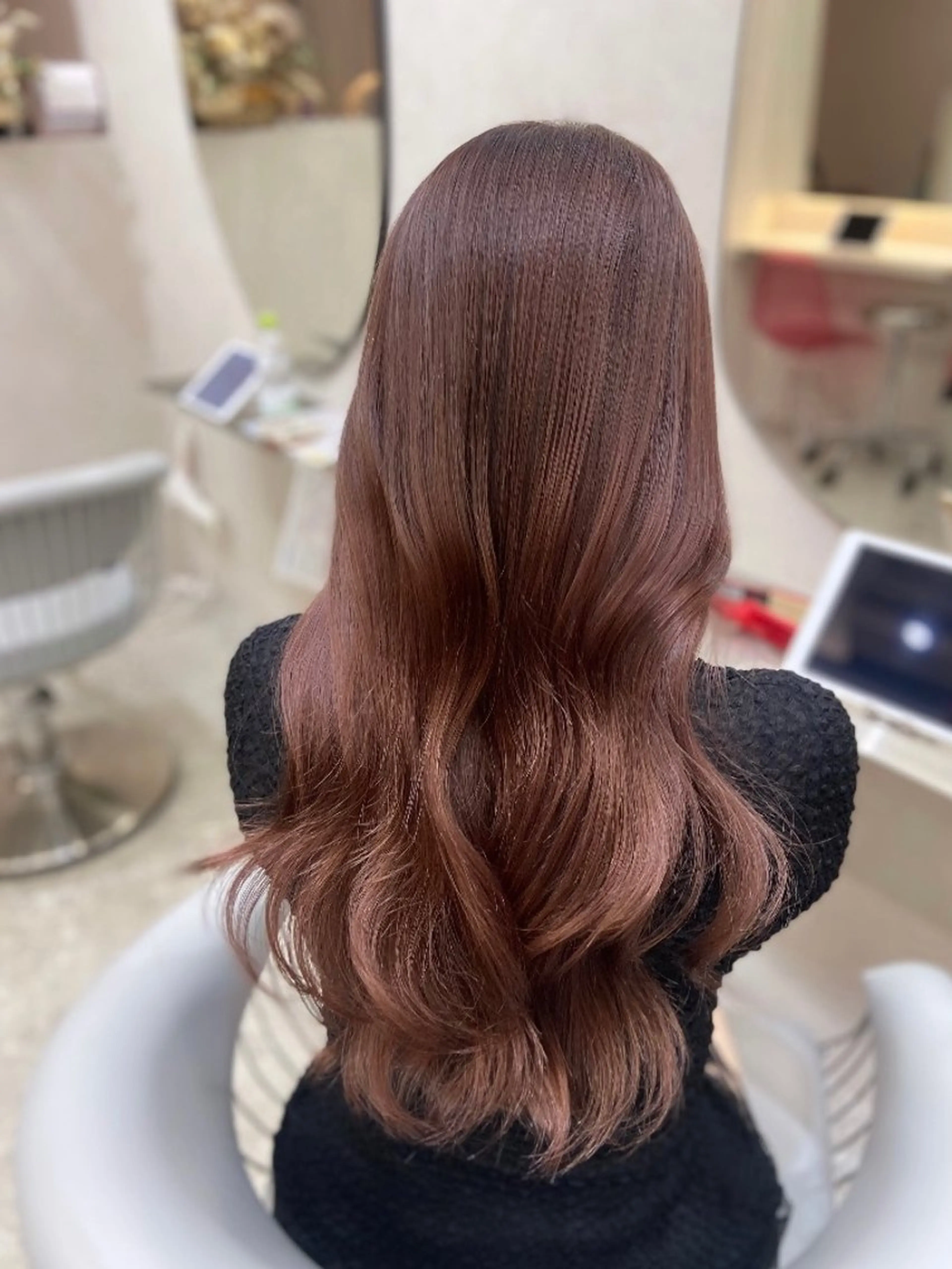 ロング カラー カット ヘアカラー トリートメント 新宿/韓国ヘア 中明度カラー/かやのヘアスタイル