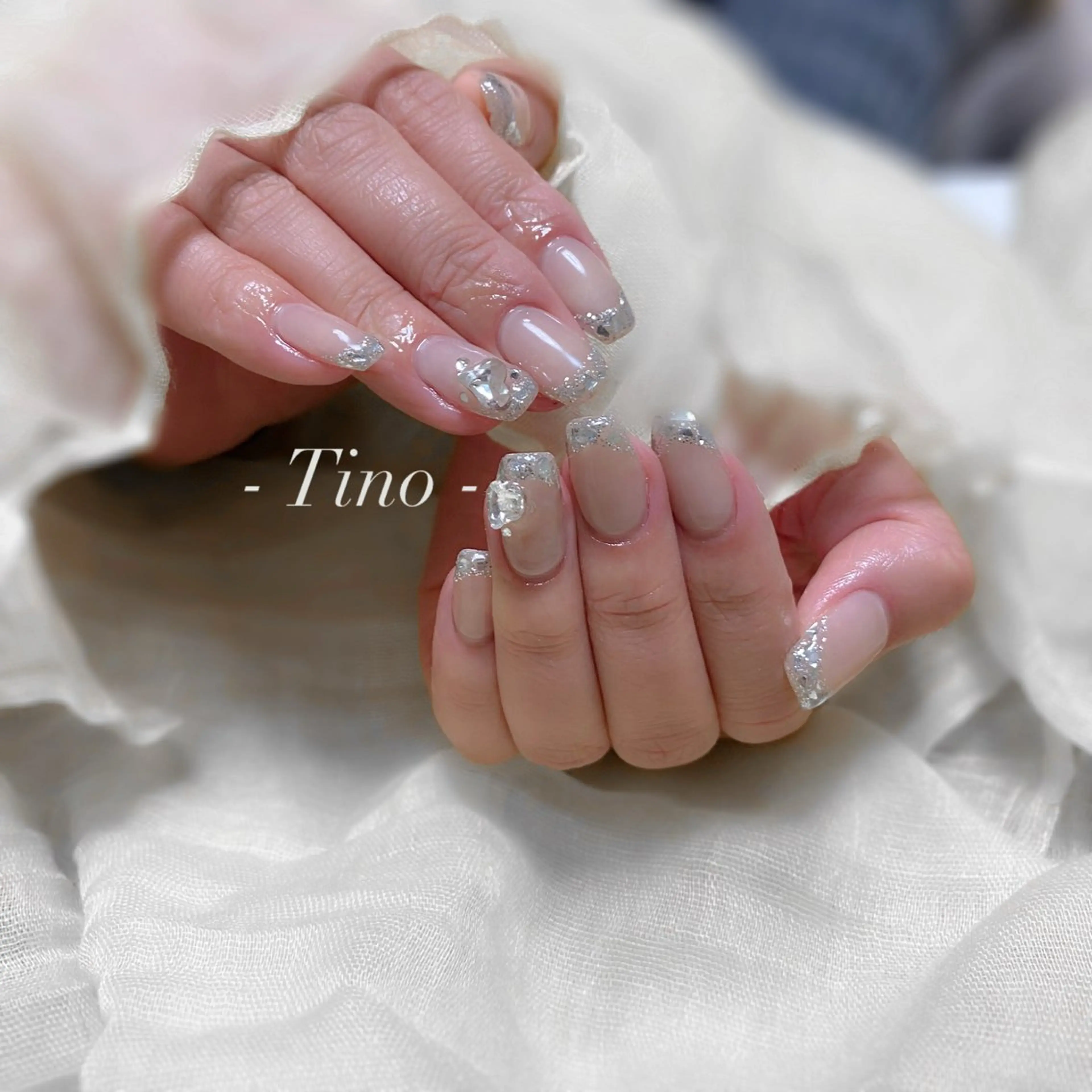 ネイル フレンチネイル ガラスフレンチ ハンドネイル nailsalon - Tino -のネイルデザイン