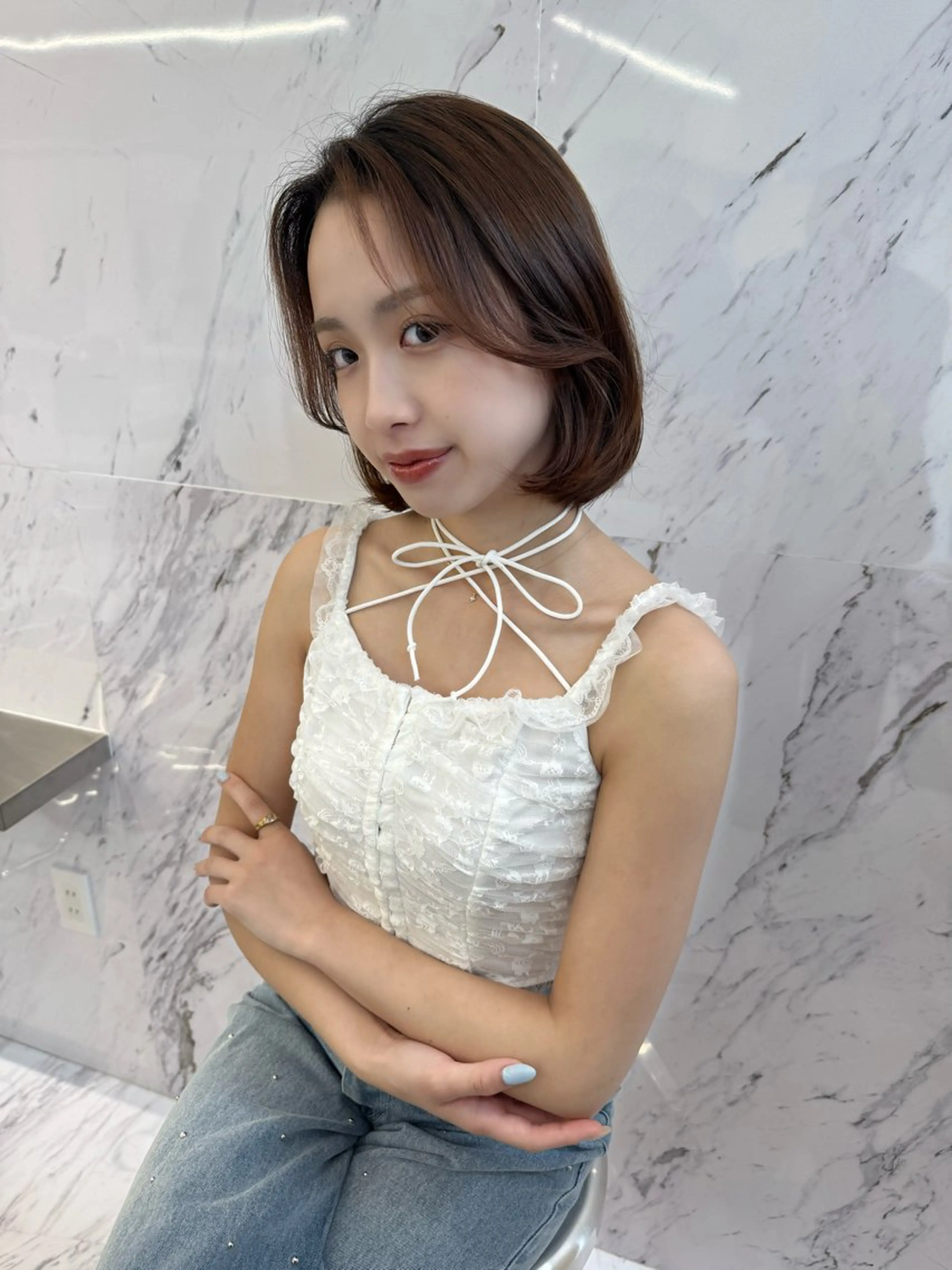 ミディアム カラー ヘアカラー ParveMix🍀 藤原愛未のヘアスタイル