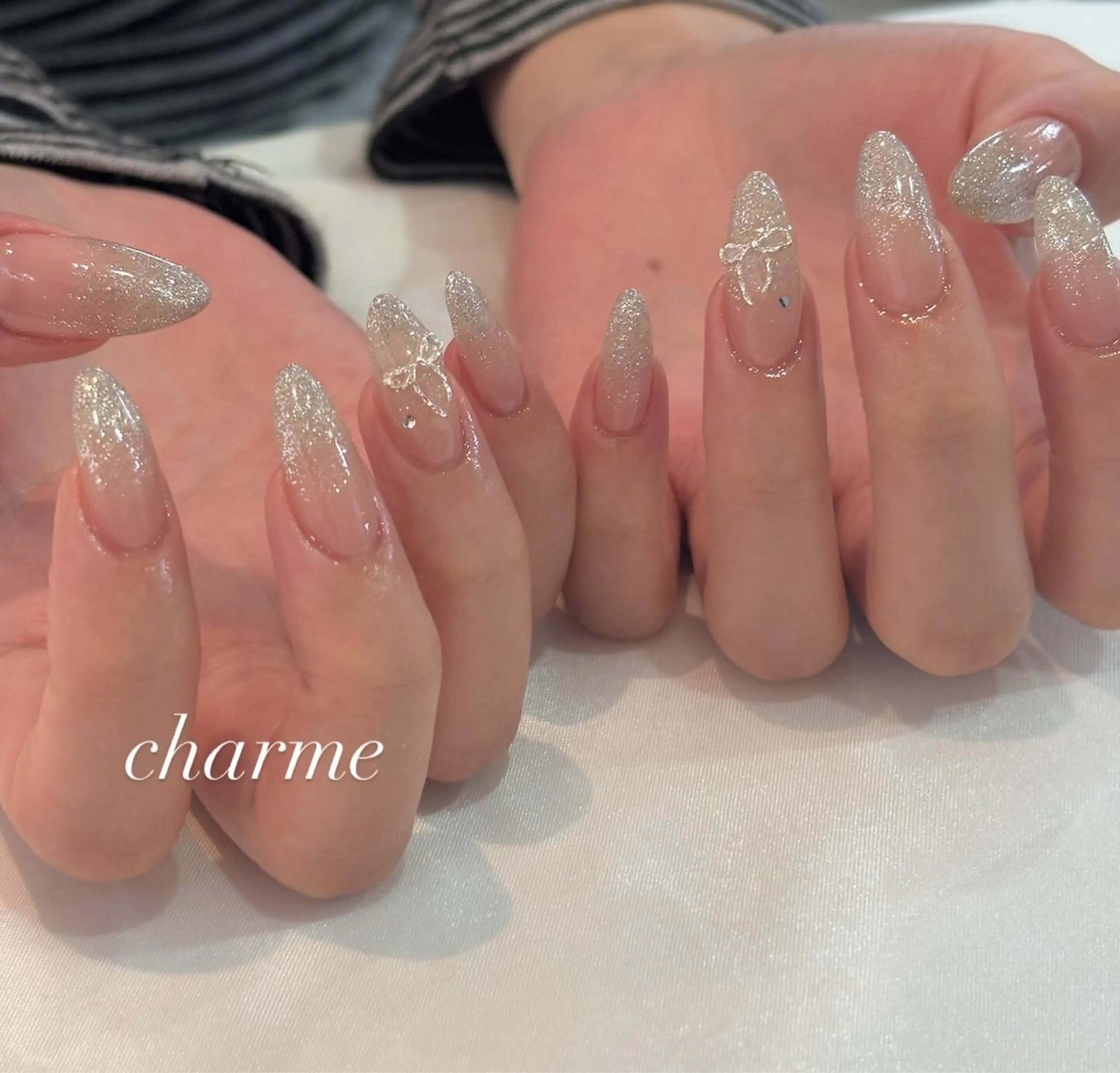 ネイル フラッシュネイル グラデーション ハンドネイル charme nailのネイルデザイン