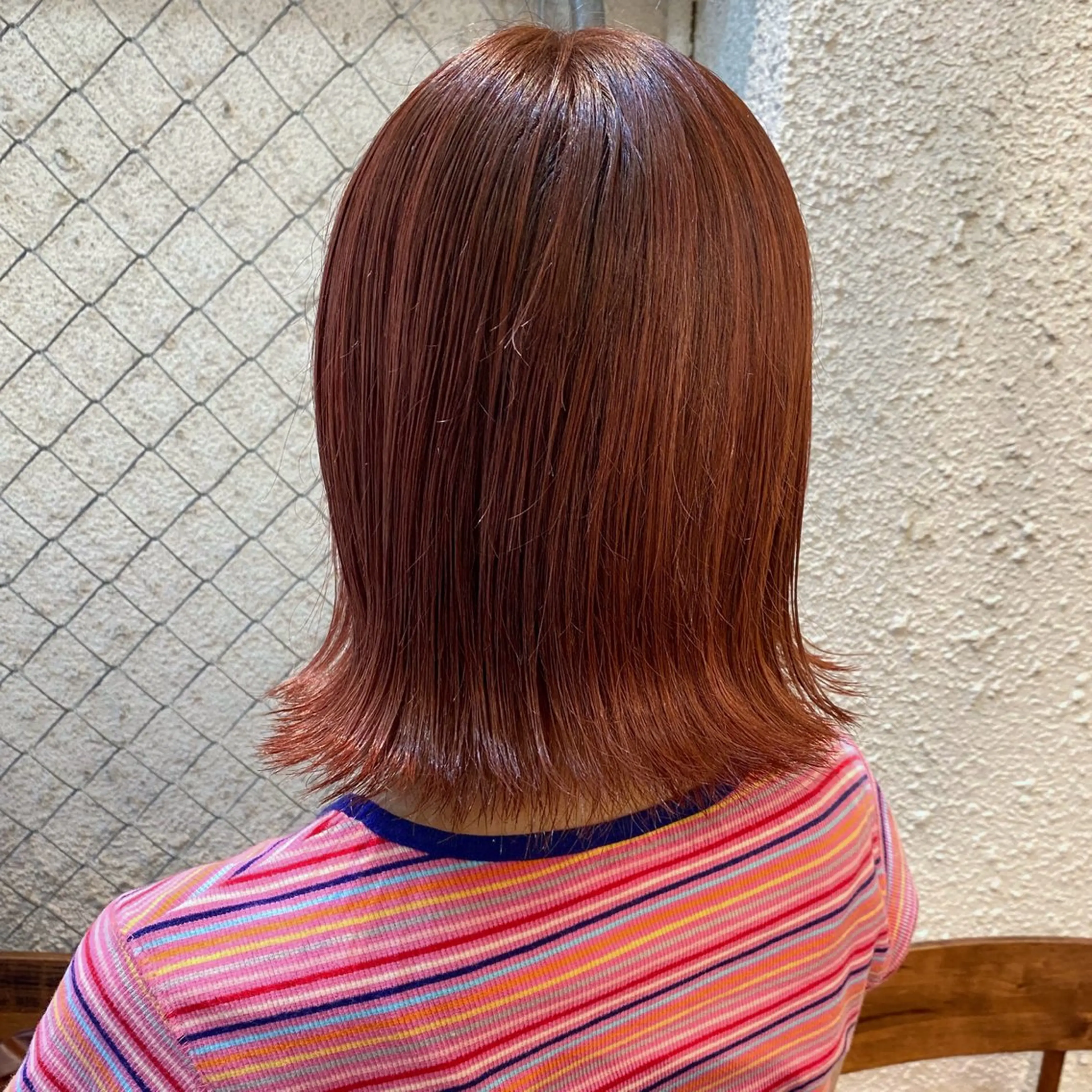 ミディアム カラー ブリーチ ブラウンカラー ブリーチなしカラー ピンクカラー ピンクブラウン ヘアカラー 暖色艶color / ボブ🦩Rioのヘアスタイル