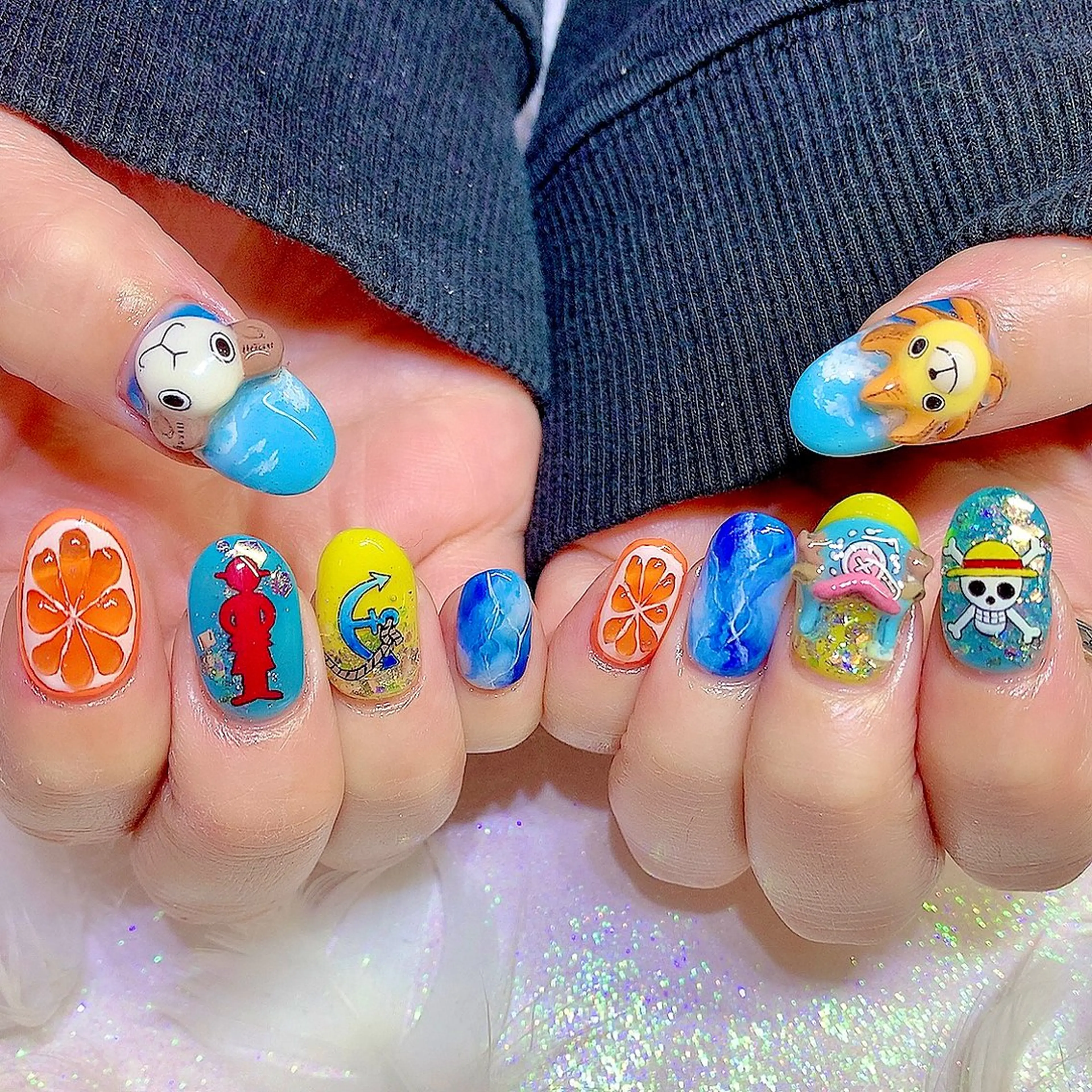 ネイル アートネイル キラキラネイル 韓国ネイル 持ち込み ストーンネイル シェアサロンLei.g(レイジー)所属・3Dアートネイル💗 都築レナのネイルデザイン