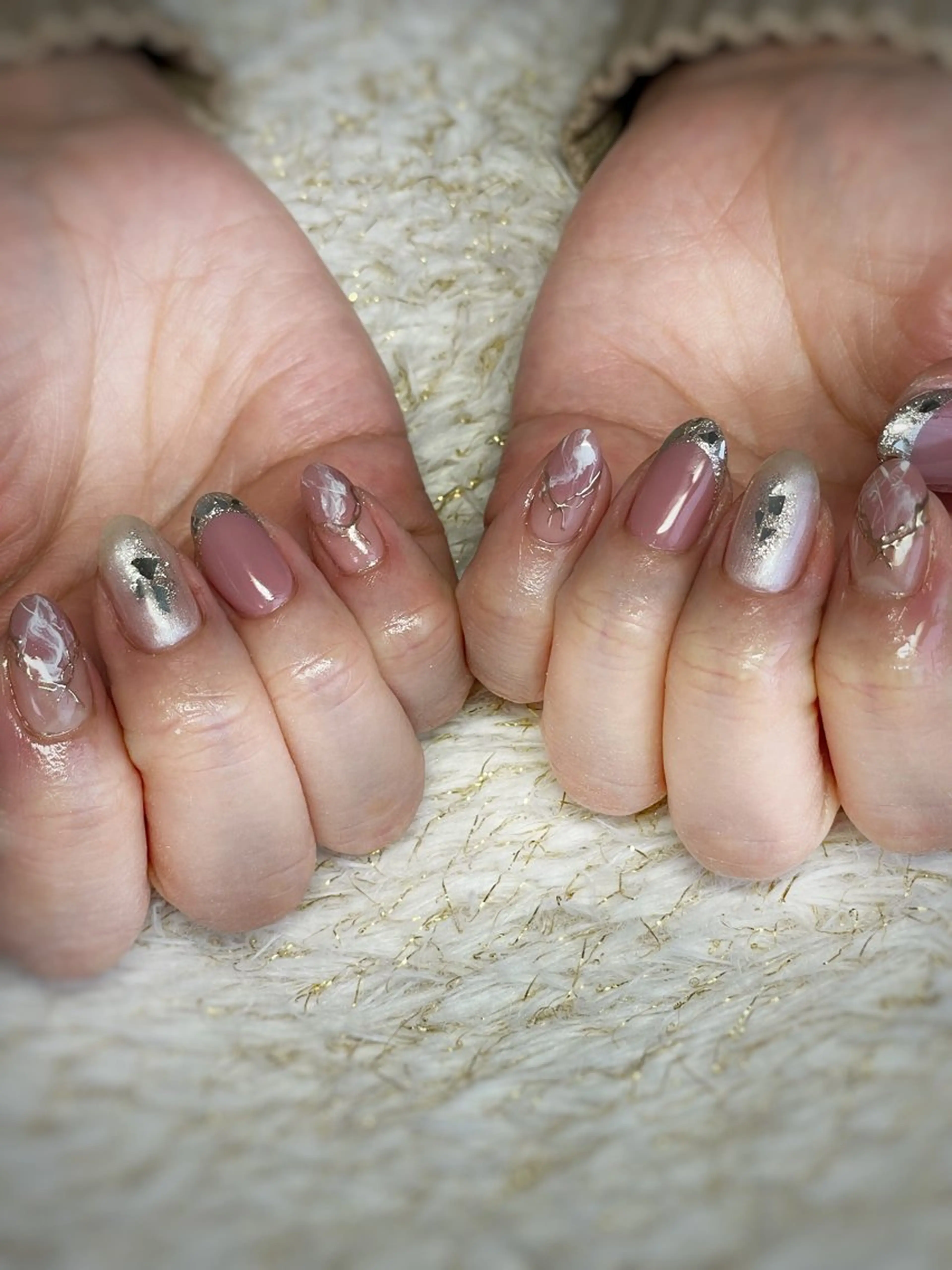 ネイル フレンチネイル ガラスフレンチ ニュアンスネイル ハンドネイル nail ayacaのネイルデザイン