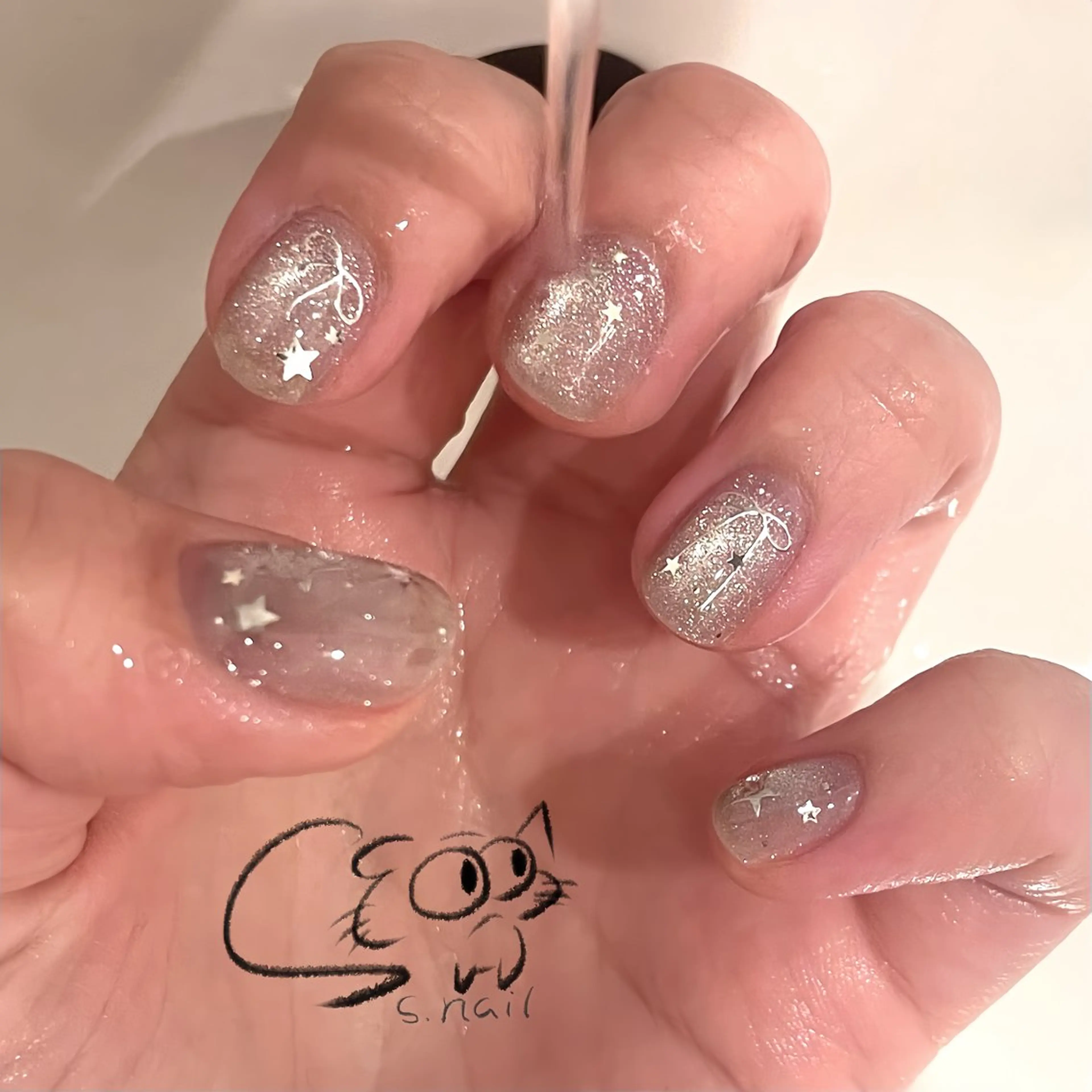 ネイル フレンチネイル ジェルネイル キラキラネイル ラメ(グリッター) マグネットネイル ハンドネイル S.nail所属・S.nail _のネイルデザイン